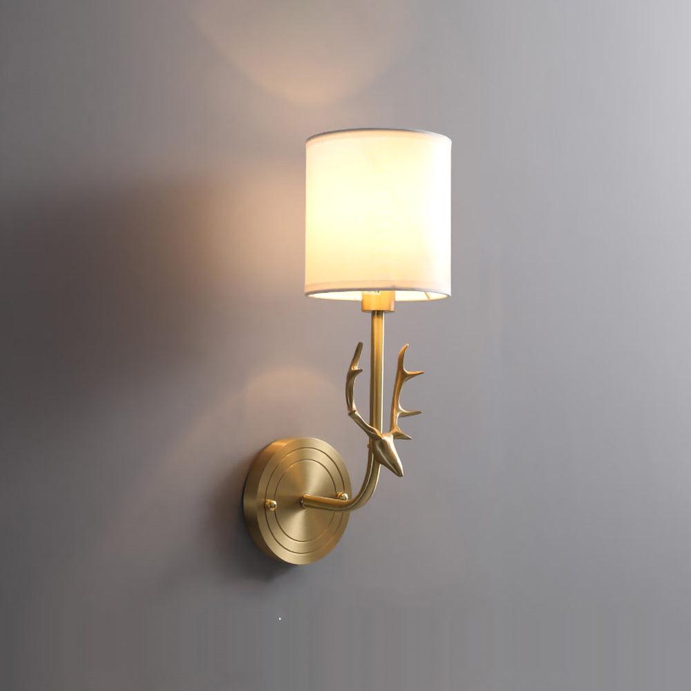 Noble Elegance Deer Head Brass Wall Light - Letslighting