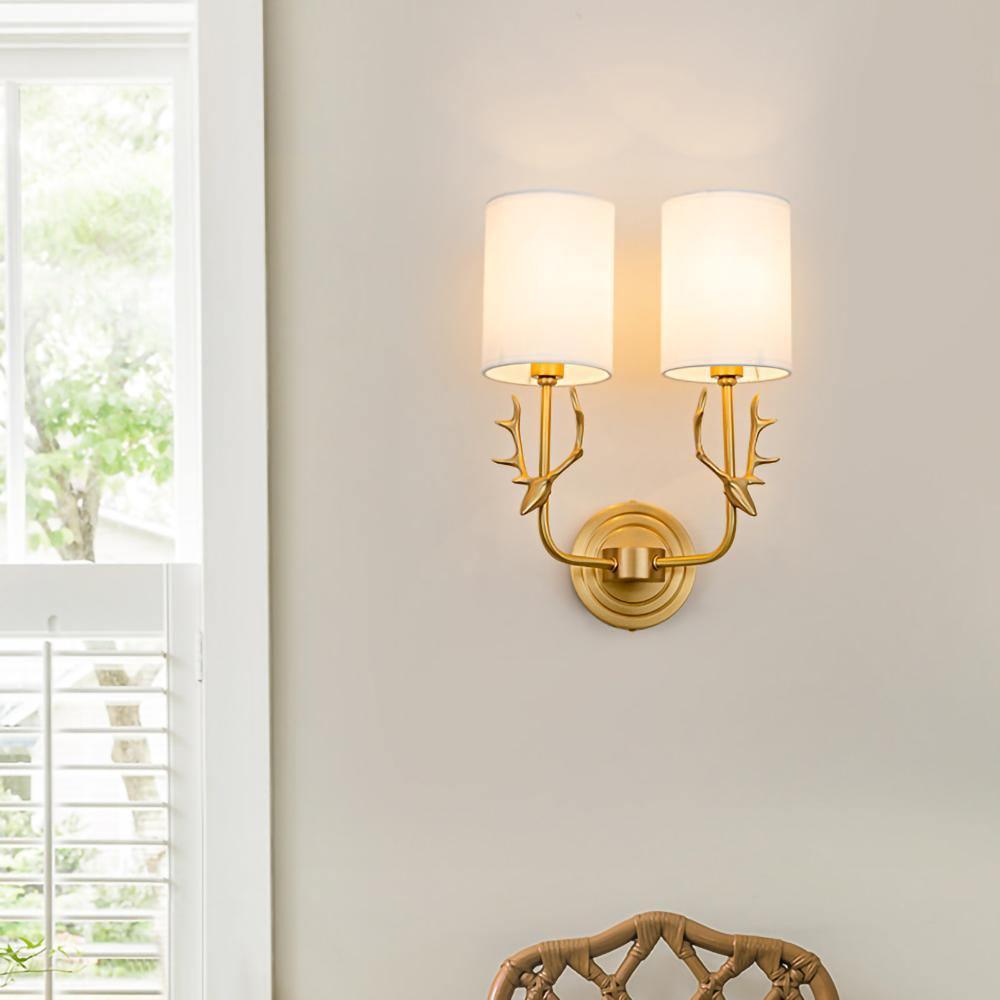 Noble Elegance Deer Head Brass Wall Light - Letslighting