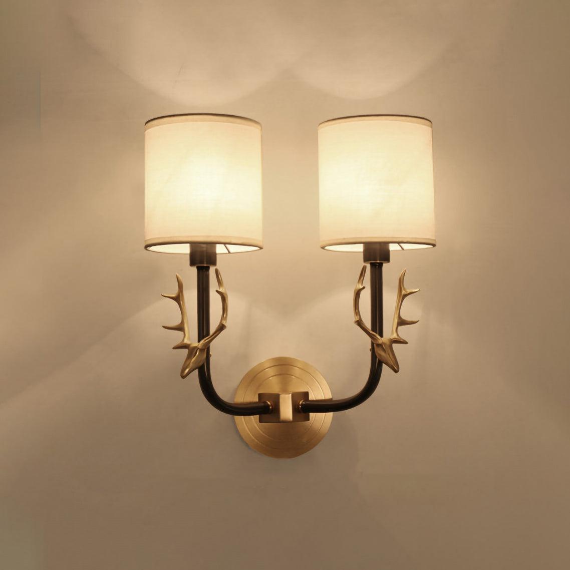 Noble Elegance Deer Head Brass Wall Light - Letslighting