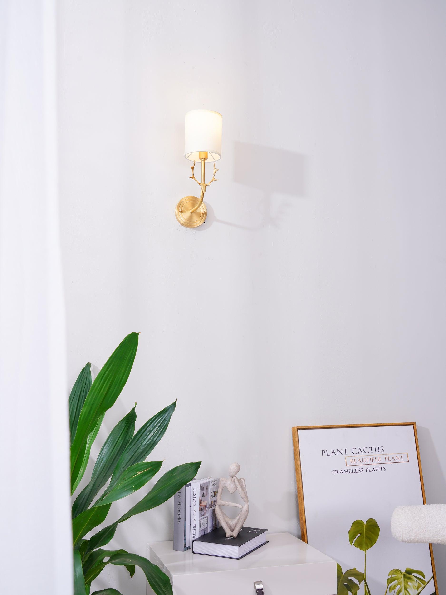 Noble Elegance Deer Head Brass Wall Light - Letslighting