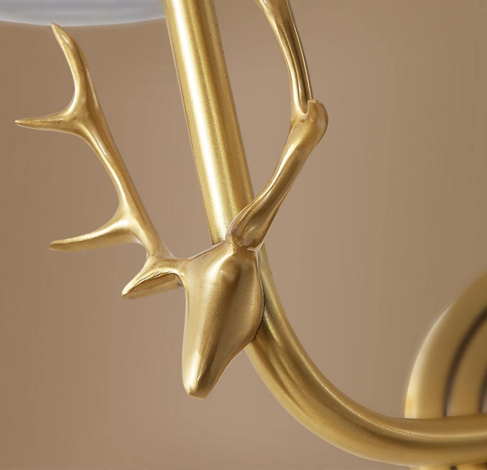 Noble Elegance Deer Head Brass Wall Light - Letslighting