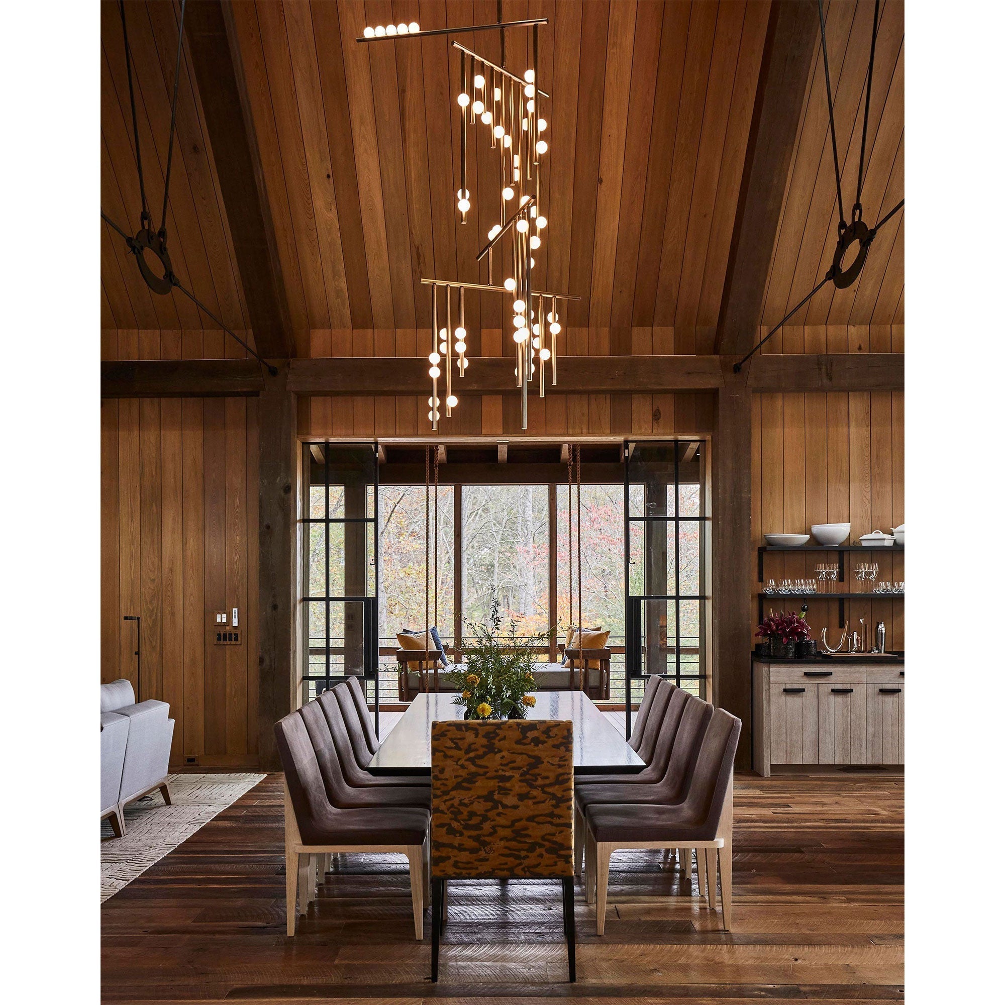Orbis Modern Minimalist Drop System Antique Glass Chandelier - Letslighting