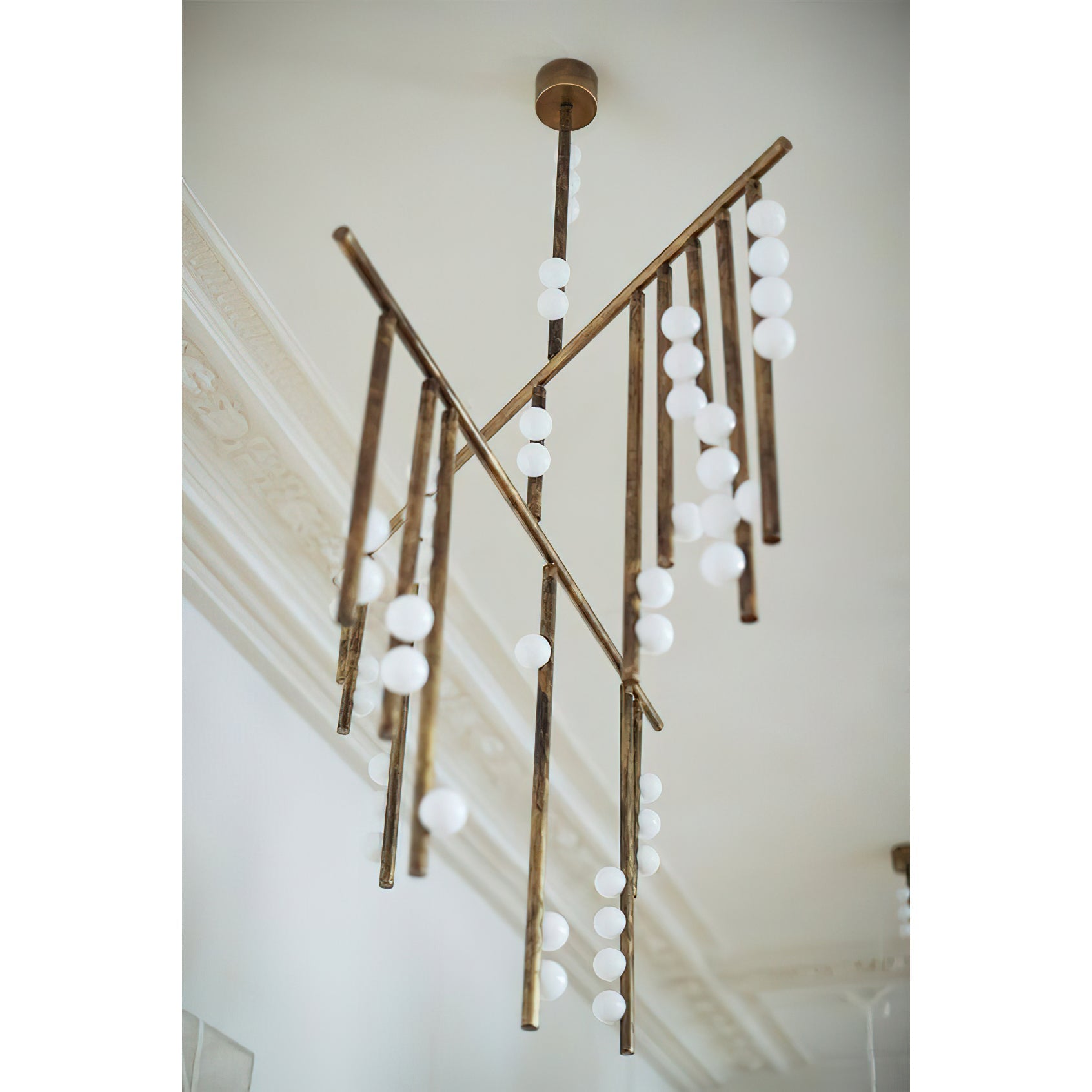 Orbis Modern Minimalist Drop System Antique Glass Chandelier - Letslighting
