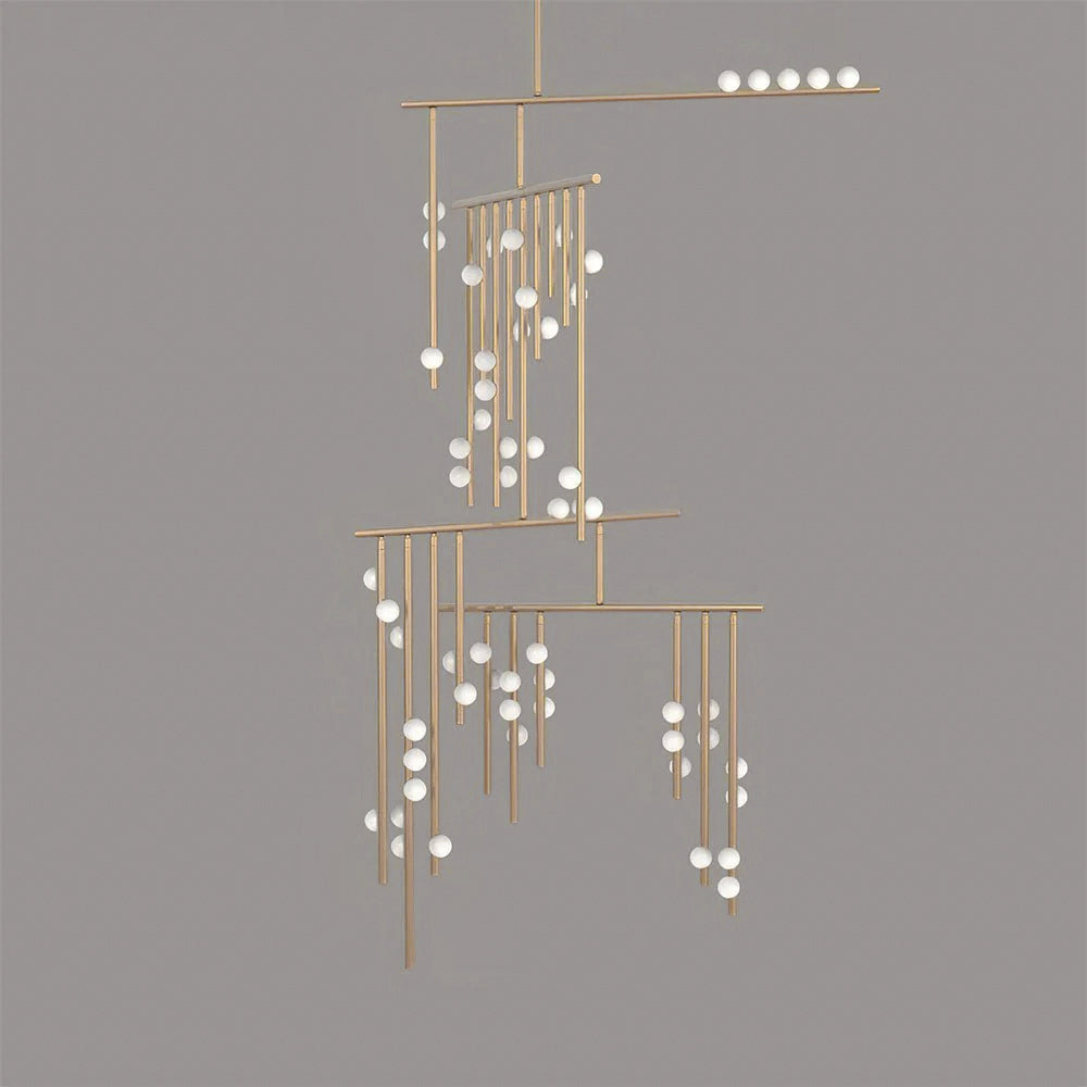 Orbis Modern Minimalist Drop System Antique Glass Chandelier - Letslighting