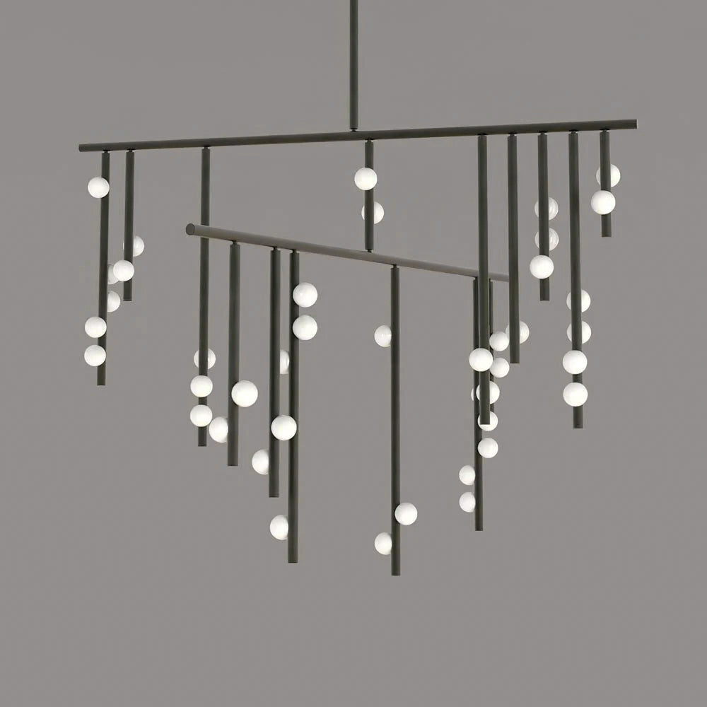 Orbis Modern Minimalist Drop System Antique Glass Chandelier - Letslighting