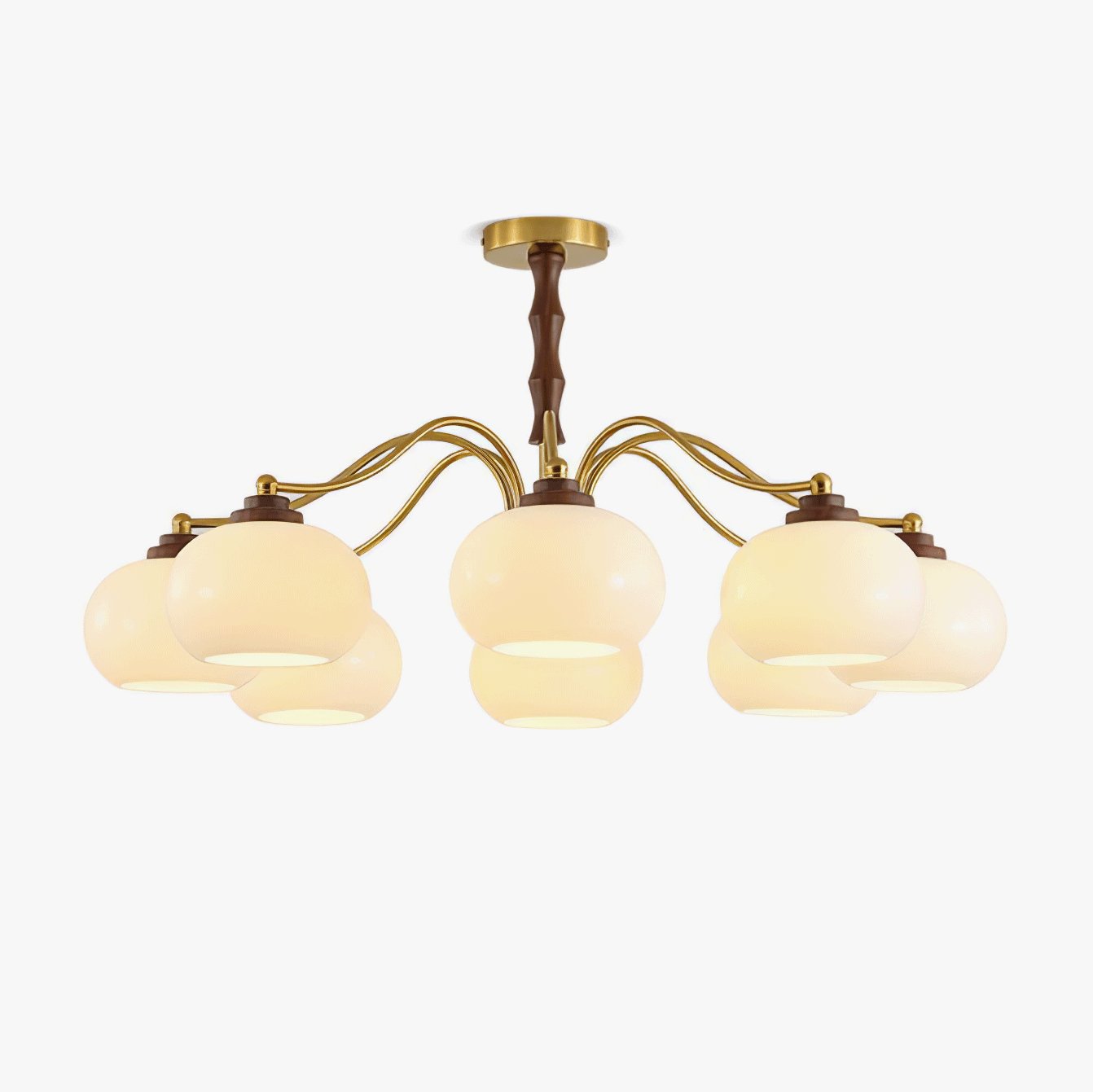 Lustra Chandelier Walnut Glass Globe - Letslighting