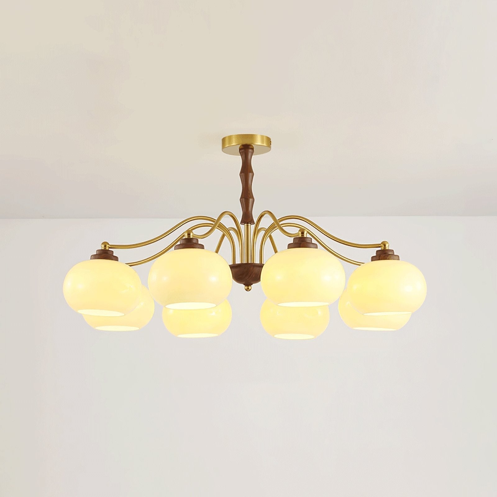 Lustra Chandelier Walnut Glass Globe - Letslighting