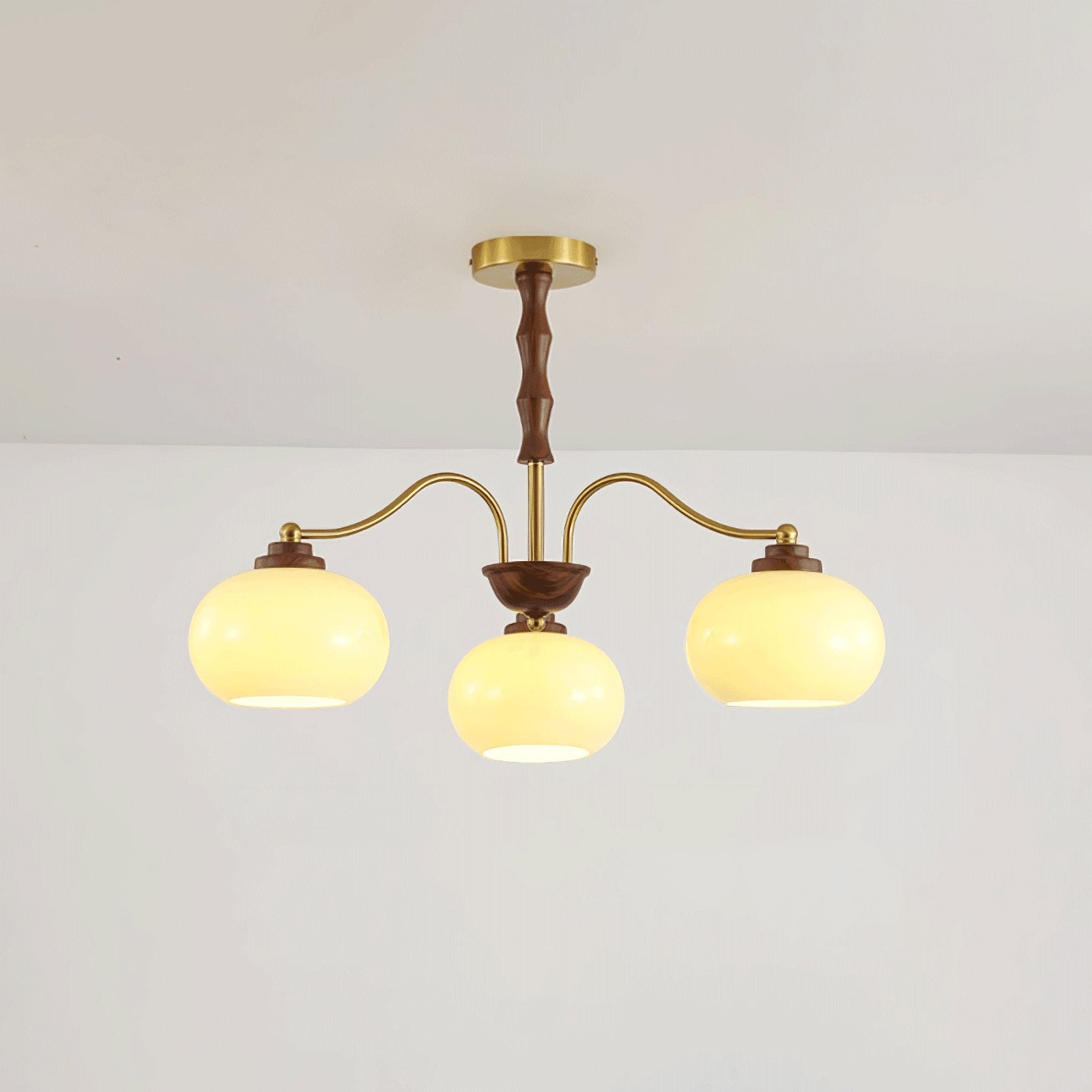 Lustra Chandelier Walnut Glass Globe - Letslighting