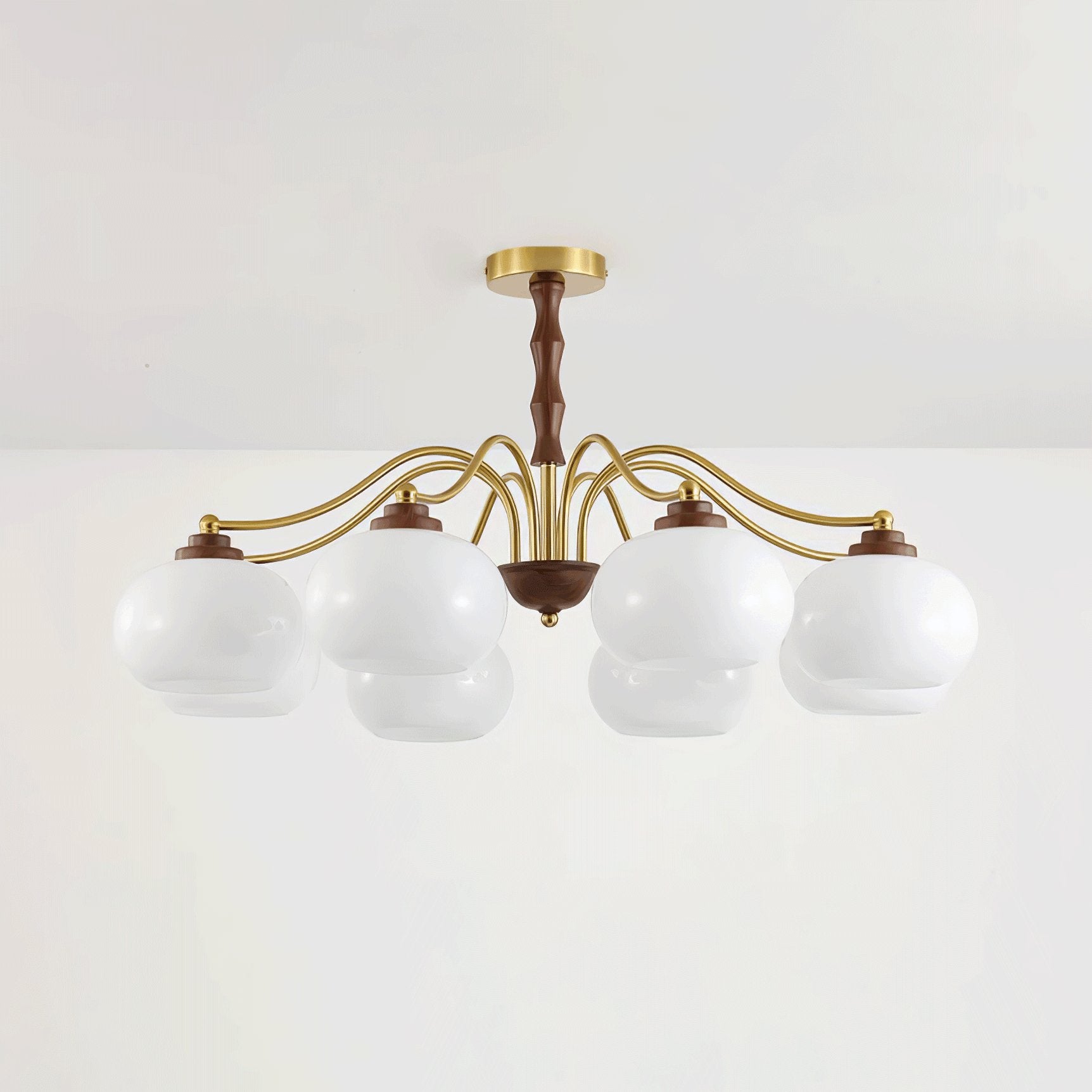 Lustra Chandelier Walnut Glass Globe - Letslighting