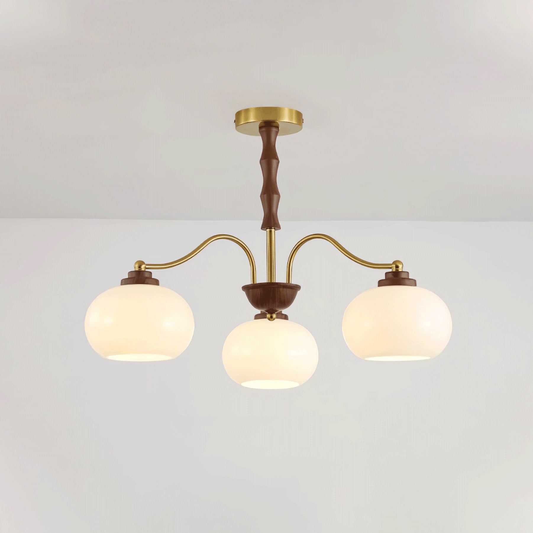 Lustra Chandelier Walnut Glass Globe - Letslighting