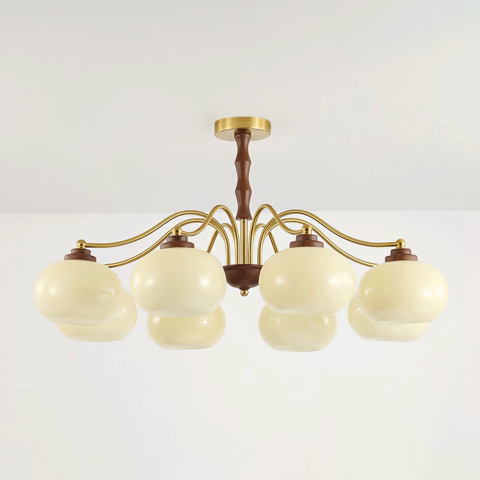 Lustra Chandelier Walnut Glass Globe - Letslighting