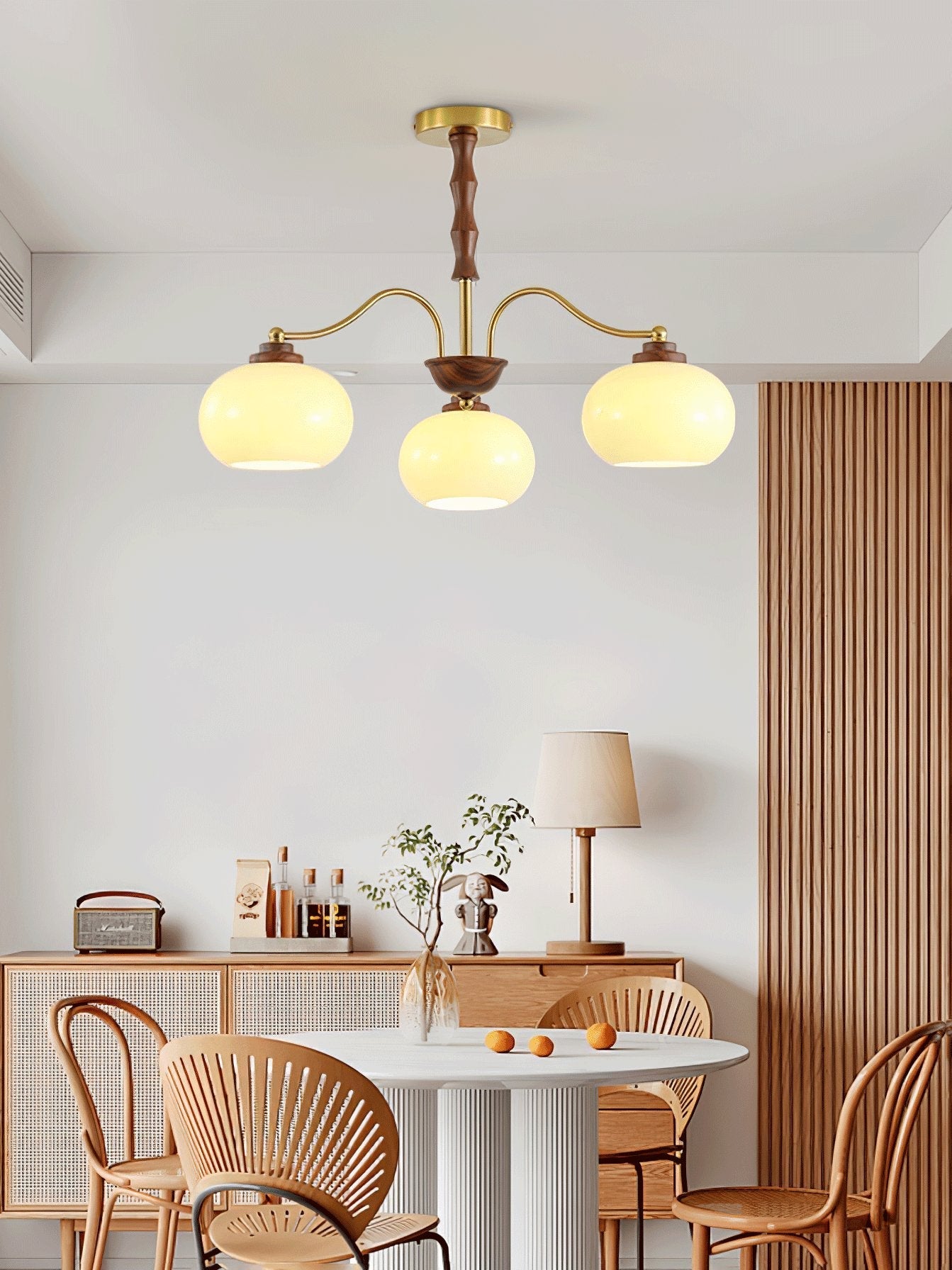 Lustra Chandelier Walnut Glass Globe - Letslighting
