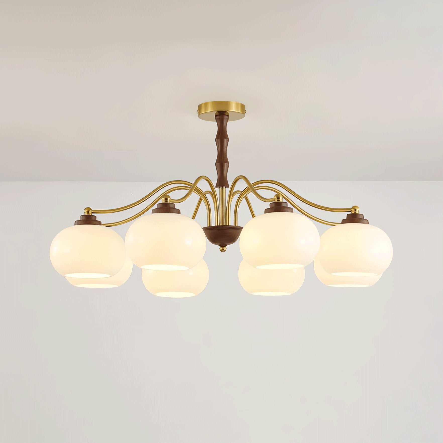 Lustra Chandelier Walnut Glass Globe - Letslighting
