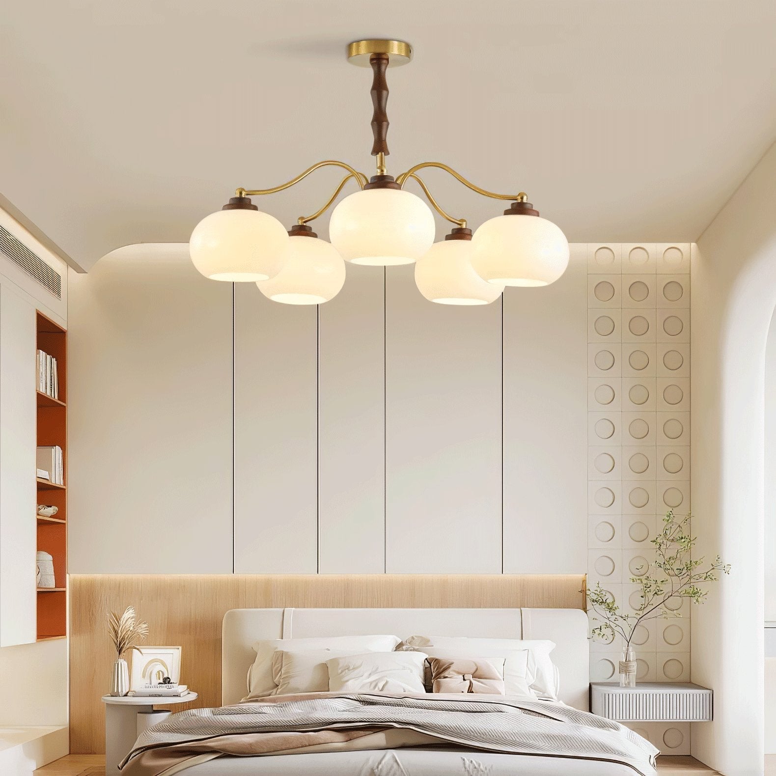 Lustra Chandelier Walnut Glass Globe - Letslighting