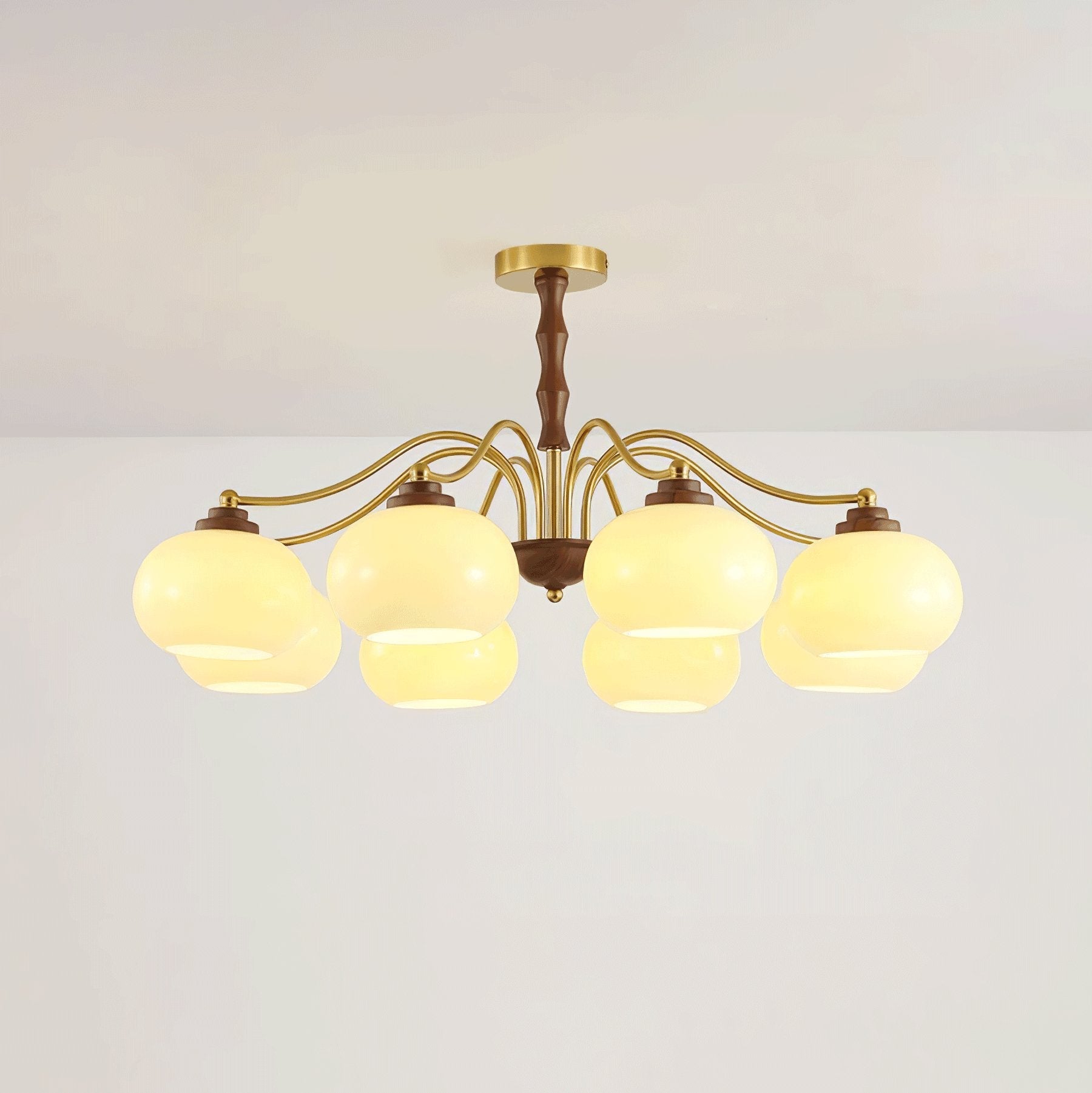 Lustra Chandelier Walnut Glass Globe - Letslighting
