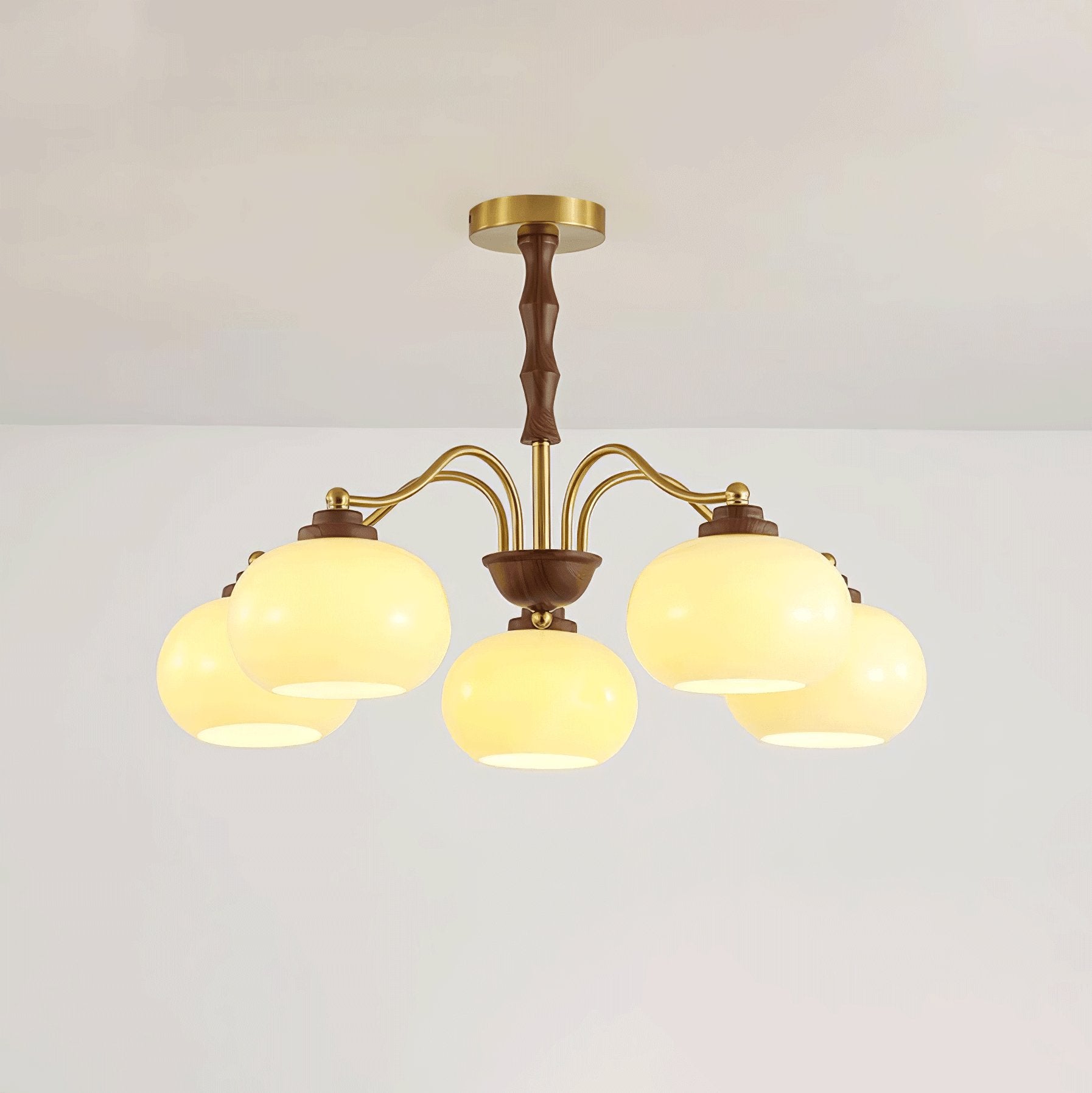 Lustra Chandelier Walnut Glass Globe - Letslighting