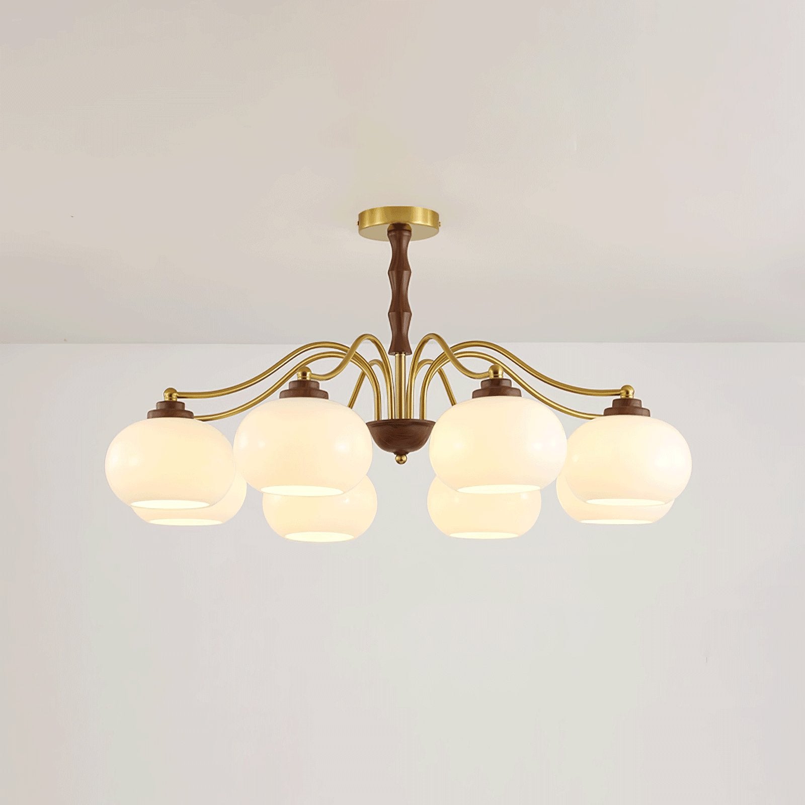 Lustra Chandelier Walnut Glass Globe - Letslighting