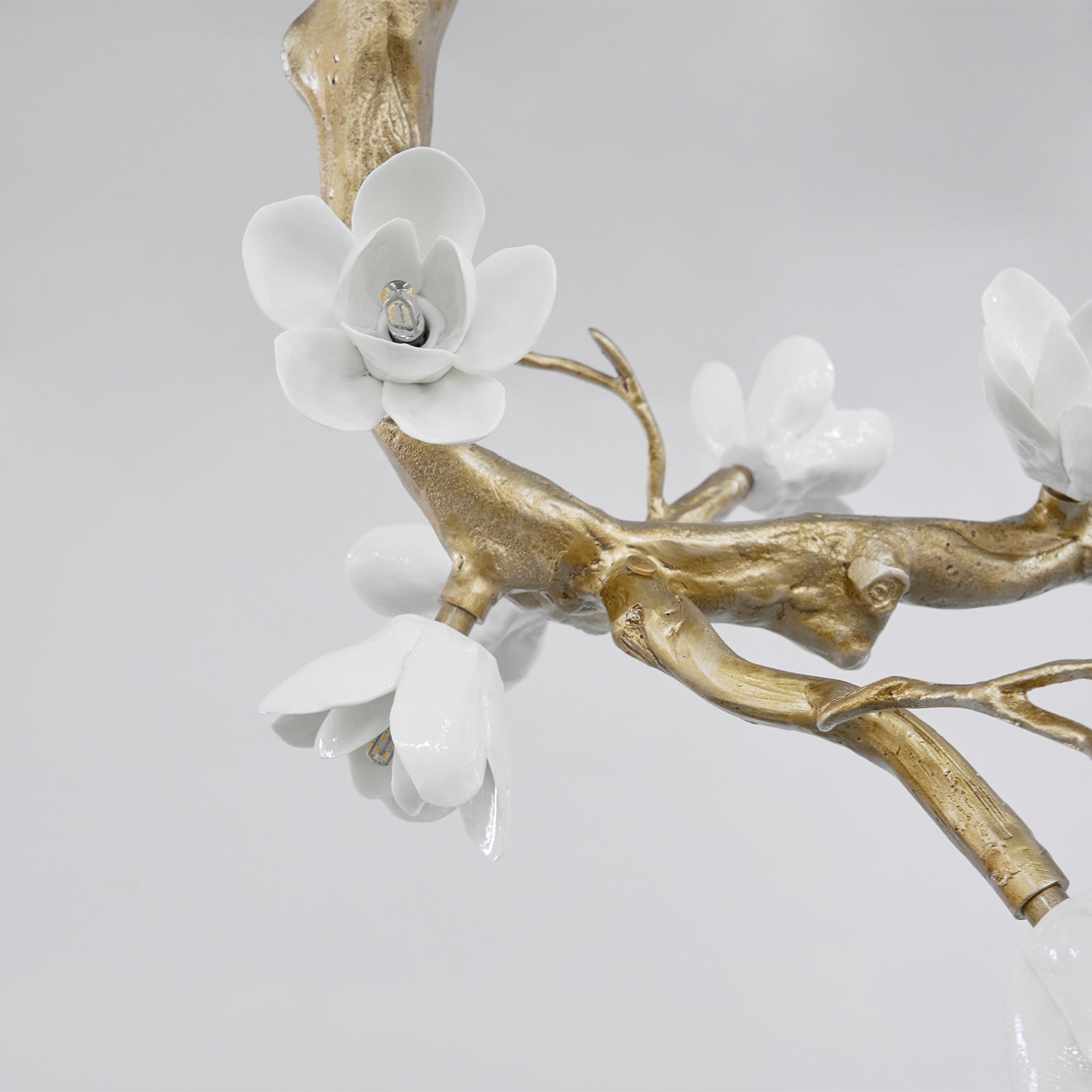 Lustra Chandelier Brass Flower Branch Natural - Letslighting