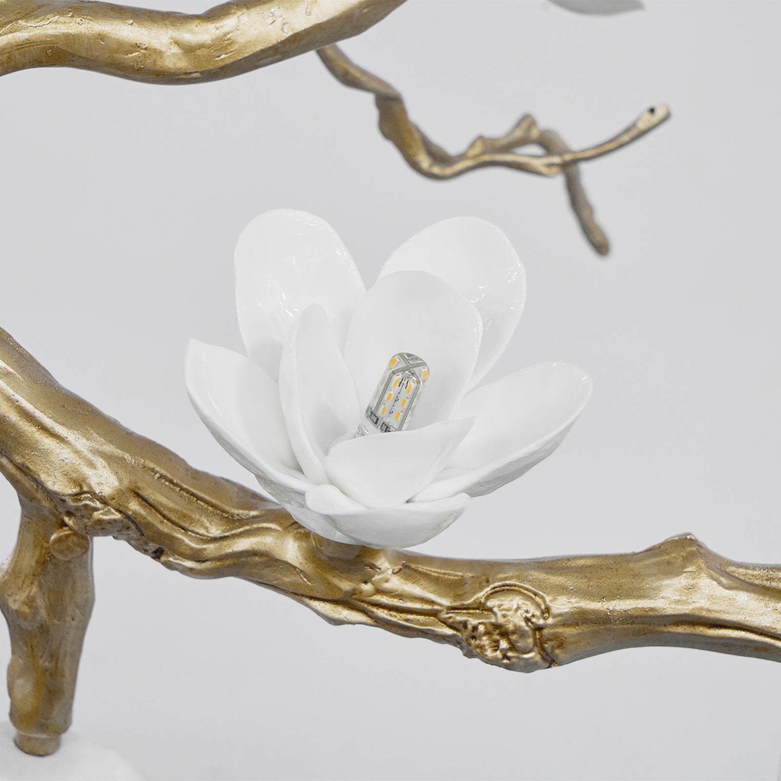 Lustra Chandelier Brass Flower Branch Natural - Letslighting