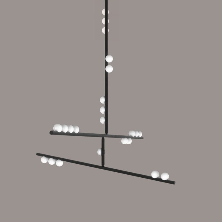 Eurzoris Geometric Brass Linear Pendant Light Chandelier - Letslighting