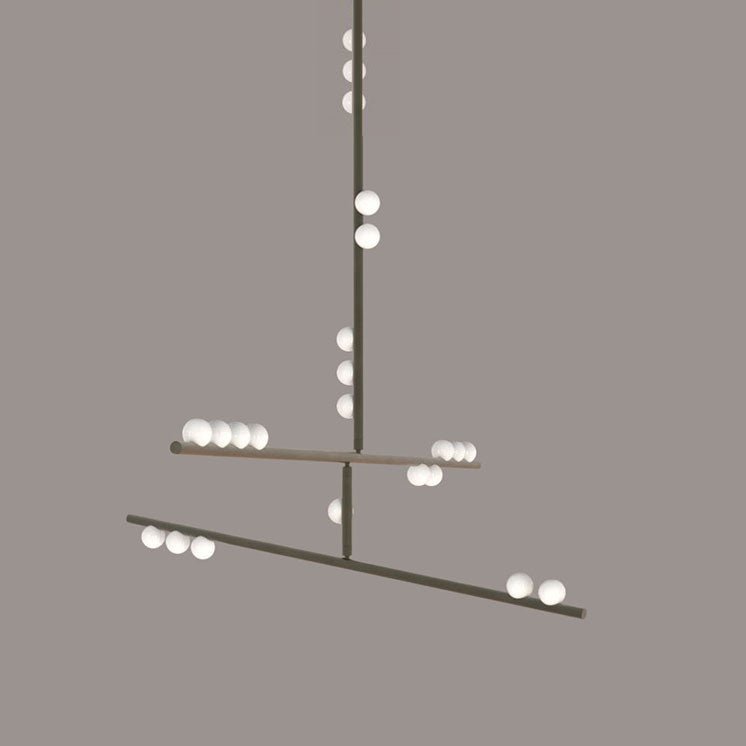 Eurzoris Geometric Brass Linear Pendant Light Chandelier - Letslighting