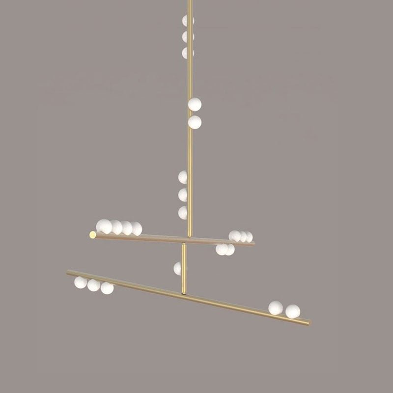 Eurzoris Geometric Brass Linear Pendant Light Chandelier - Letslighting