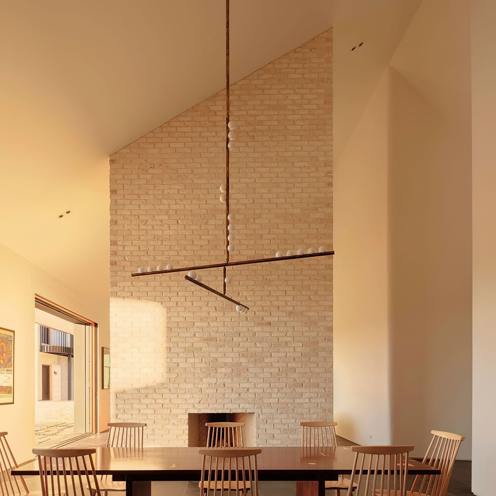 Eurzoris Geometric Brass Linear Pendant Light Chandelier - Letslighting