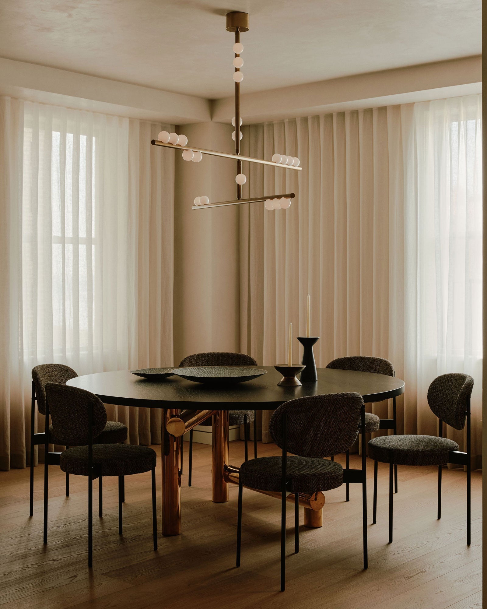 Eurzoris Geometric Brass Linear Pendant Light Chandelier - Letslighting