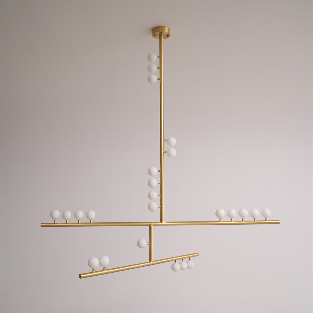 Eurzoris Geometric Brass Linear Pendant Light Chandelier - Letslighting