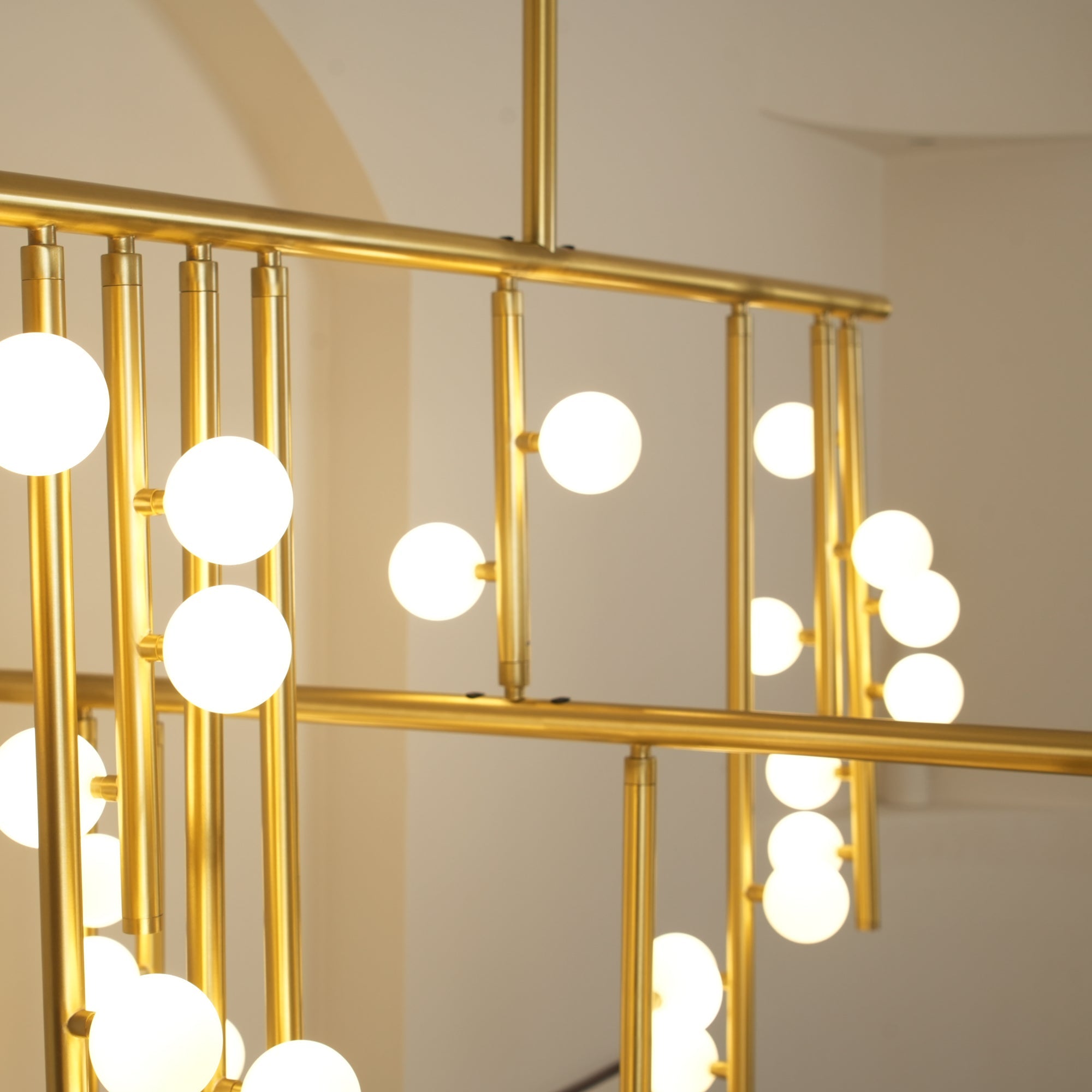 Eurzoris Geometric Brass Linear Pendant Light Chandelier - Letslighting