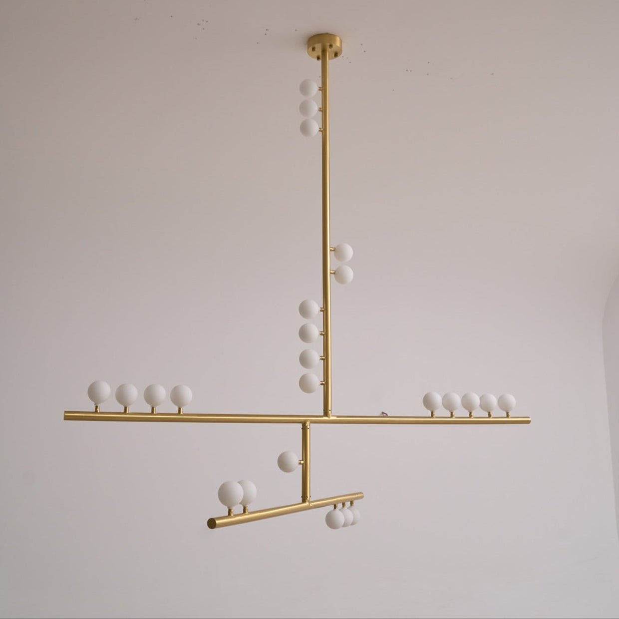 Eurzoris Geometric Brass Linear Pendant Light Chandelier - Letslighting