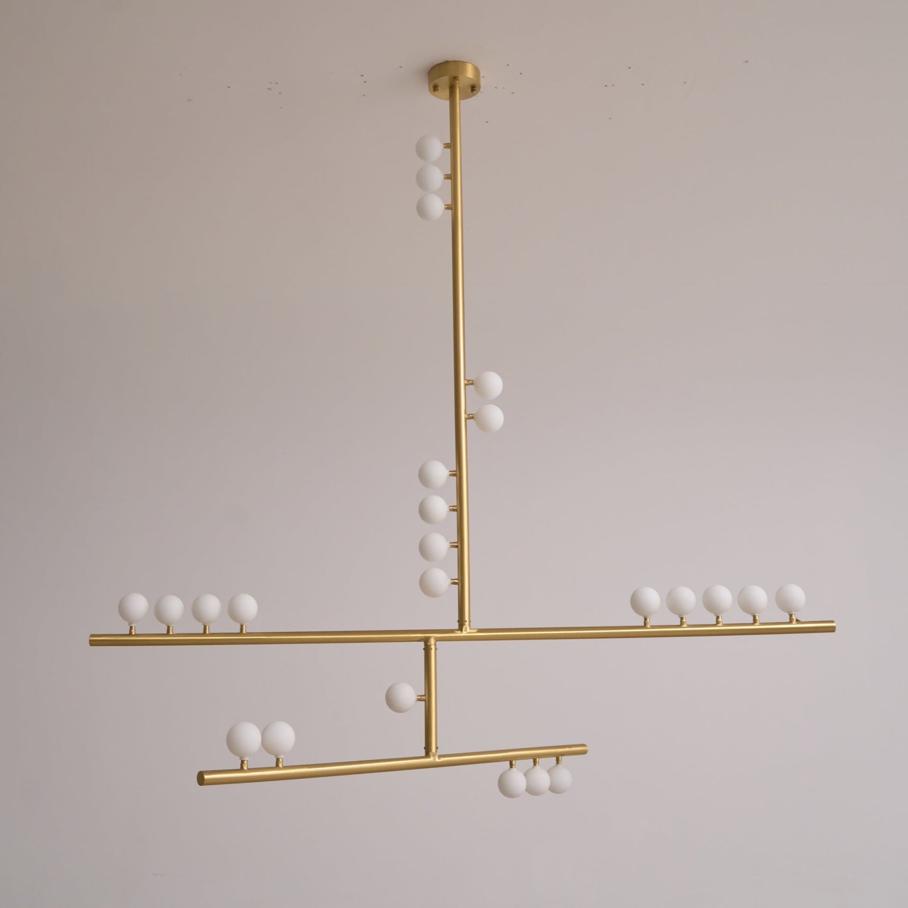 Eurzoris Geometric Brass Linear Pendant Light Chandelier - Letslighting