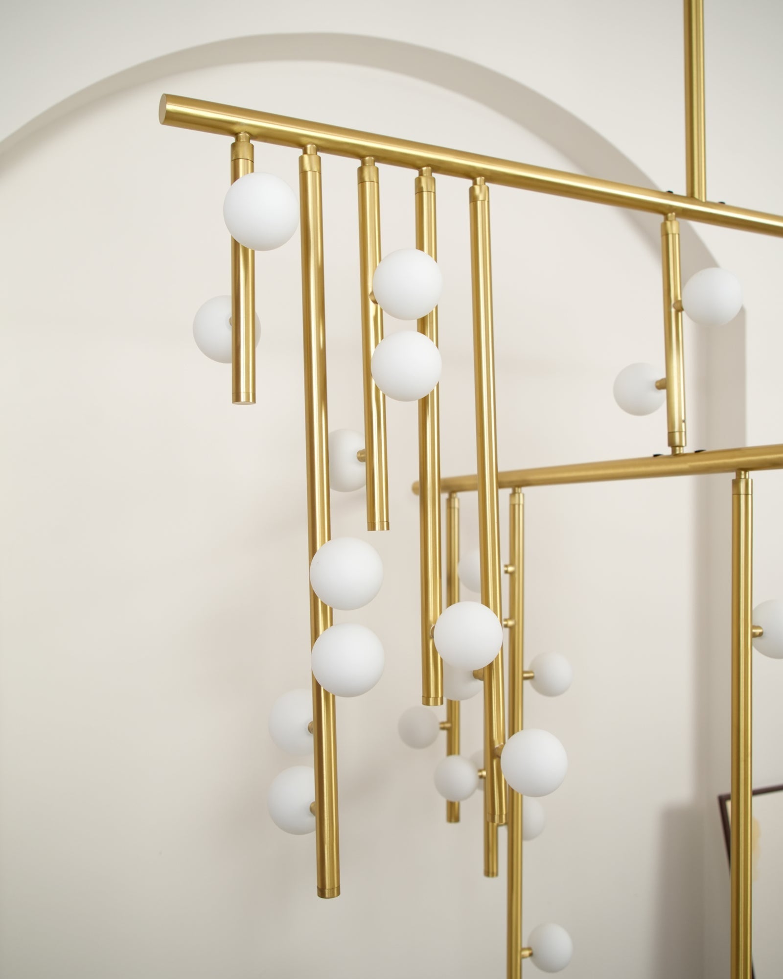 Eurzoris Geometric Brass Linear Pendant Light Chandelier - Letslighting