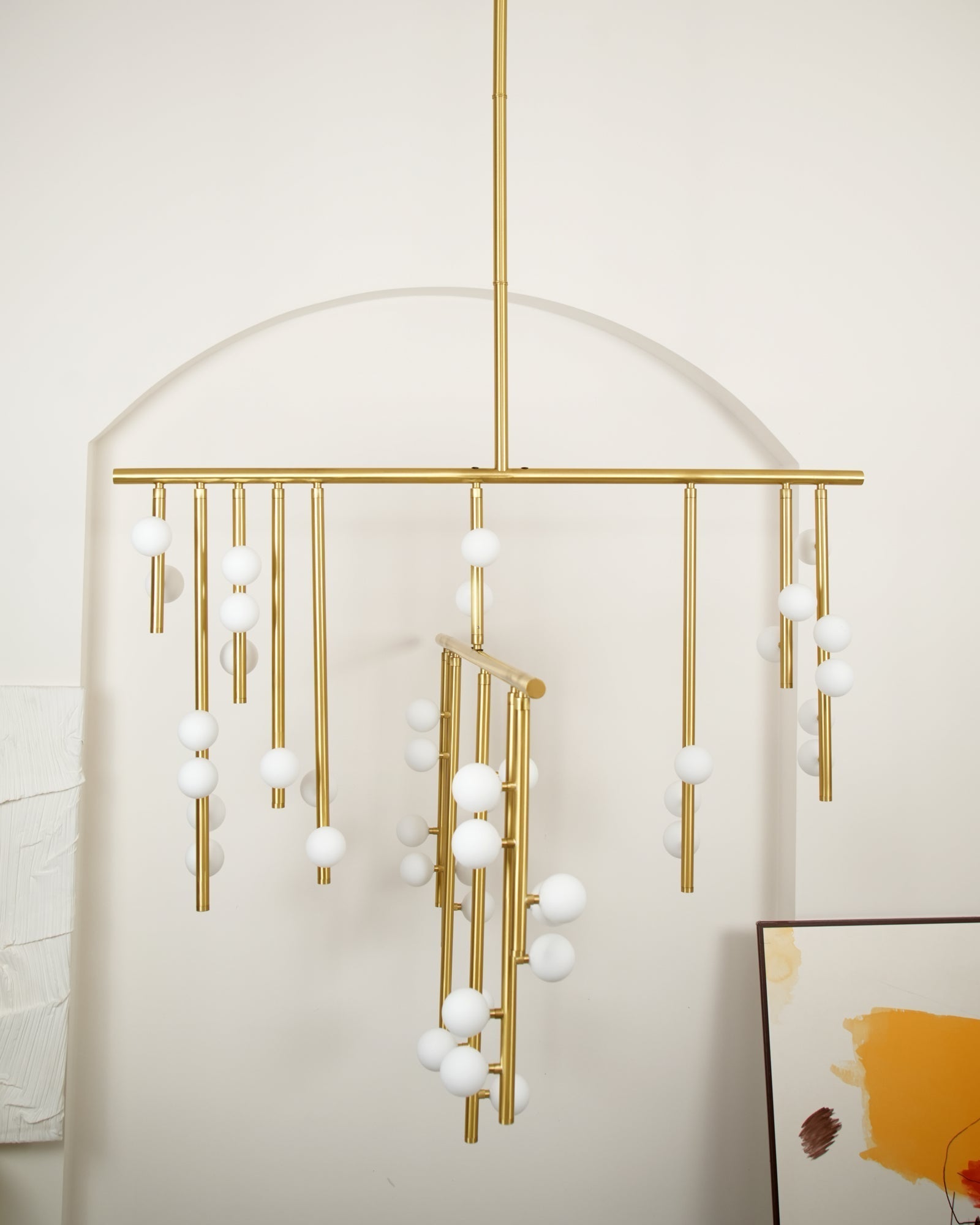 Eurzoris Geometric Brass Linear Pendant Light Chandelier - Letslighting
