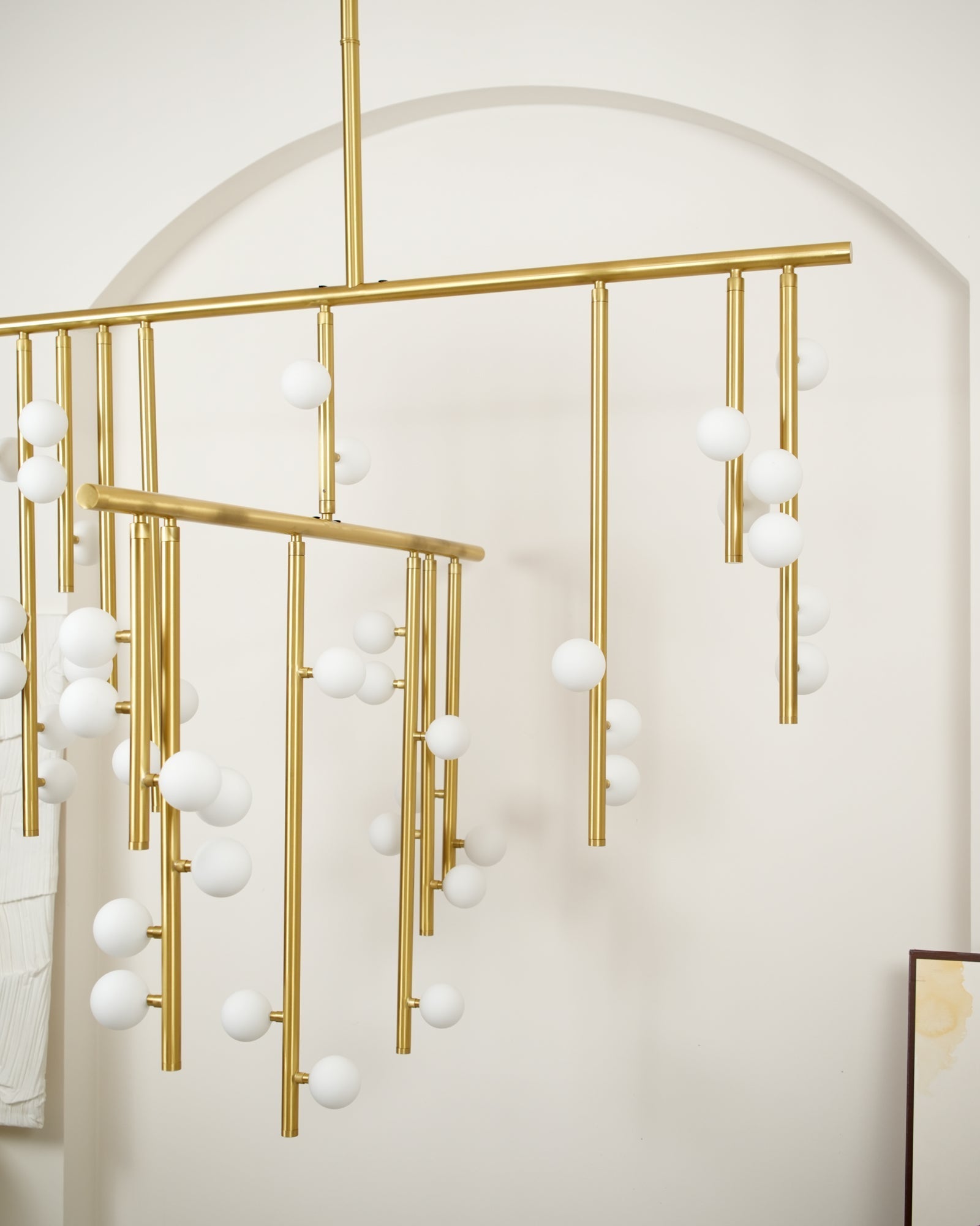 Eurzoris Geometric Brass Linear Pendant Light Chandelier - Letslighting