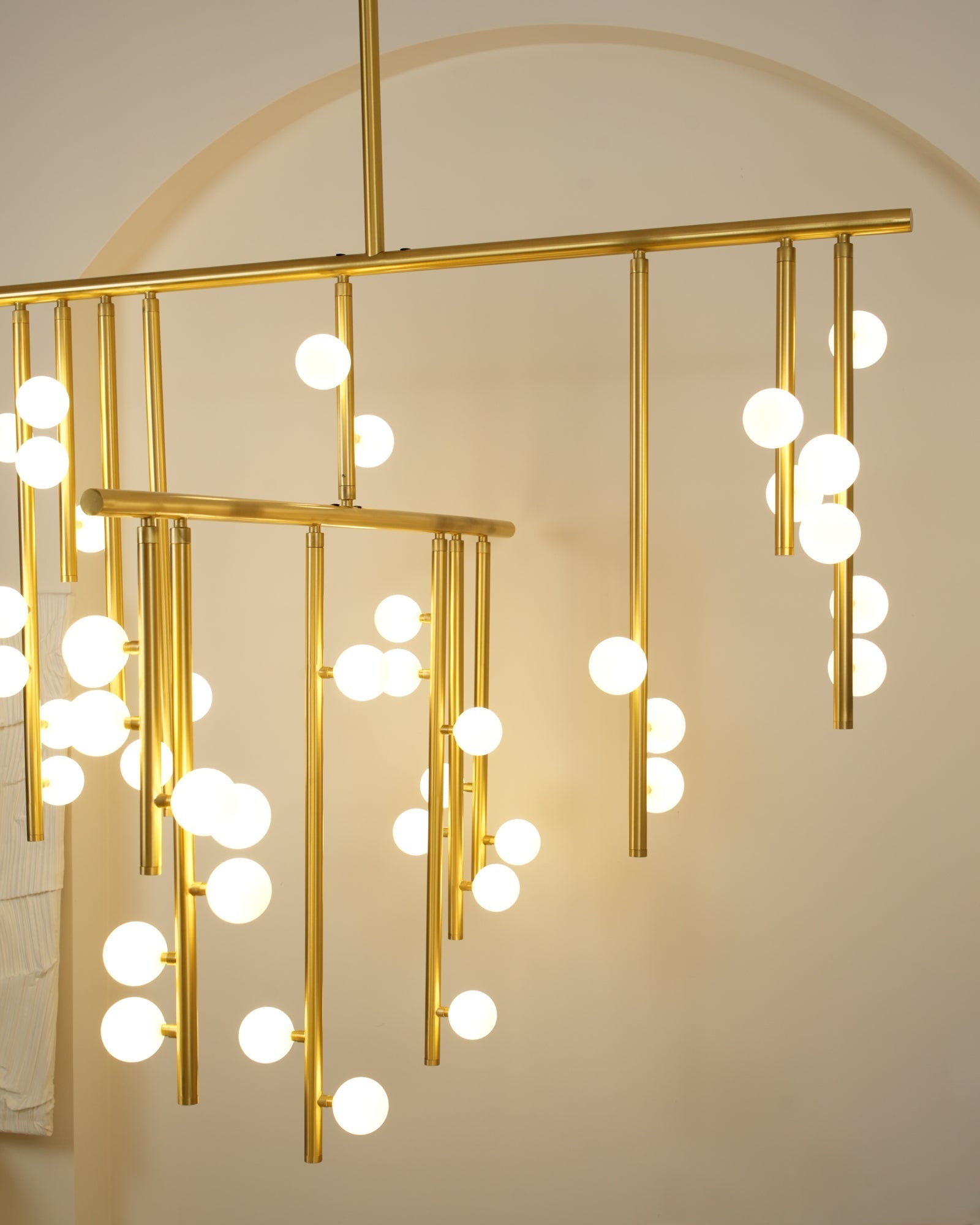 Eurzoris Geometric Brass Linear Pendant Light Chandelier - Letslighting