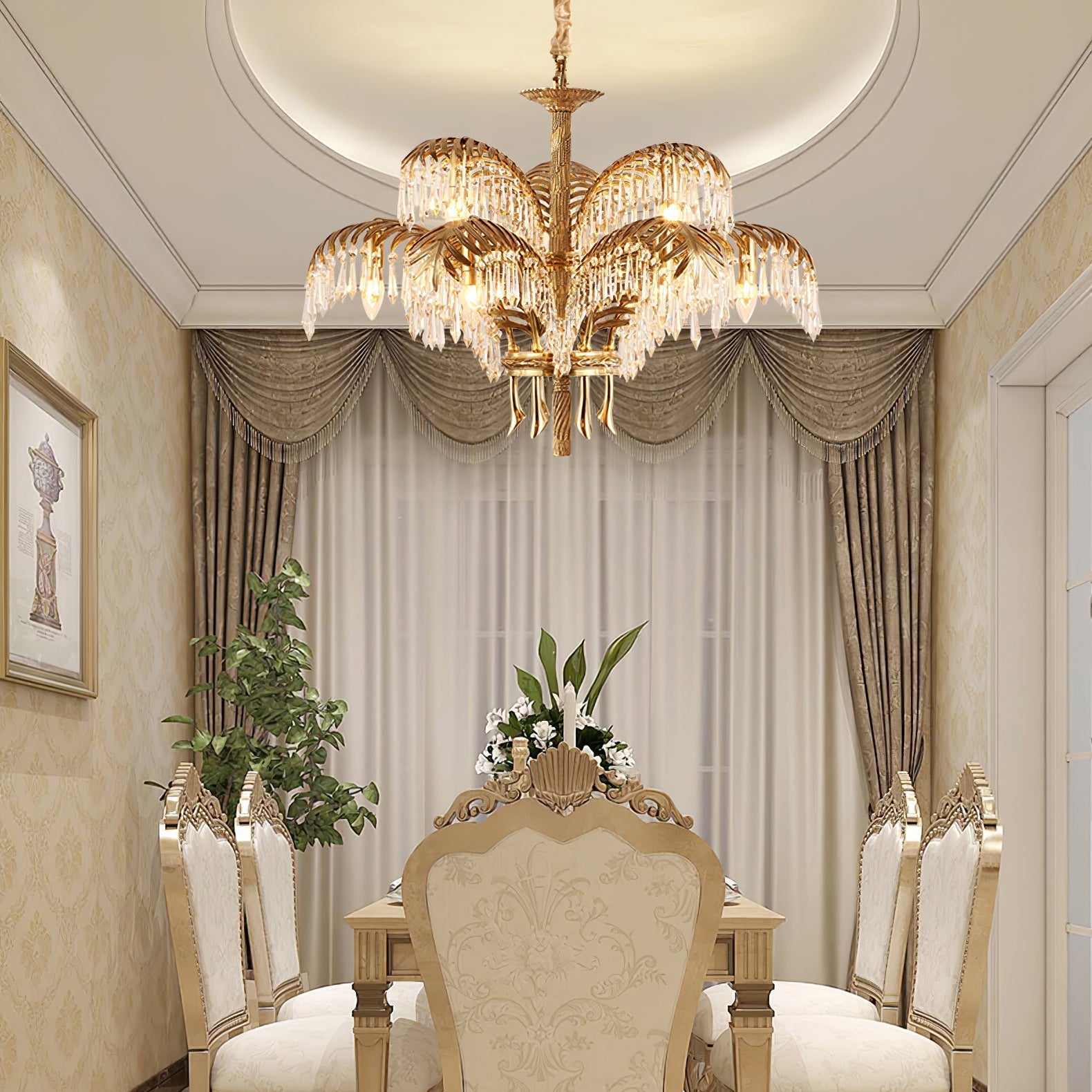 Odoraris Regal Brass Crystal Chandelier - Letslighting