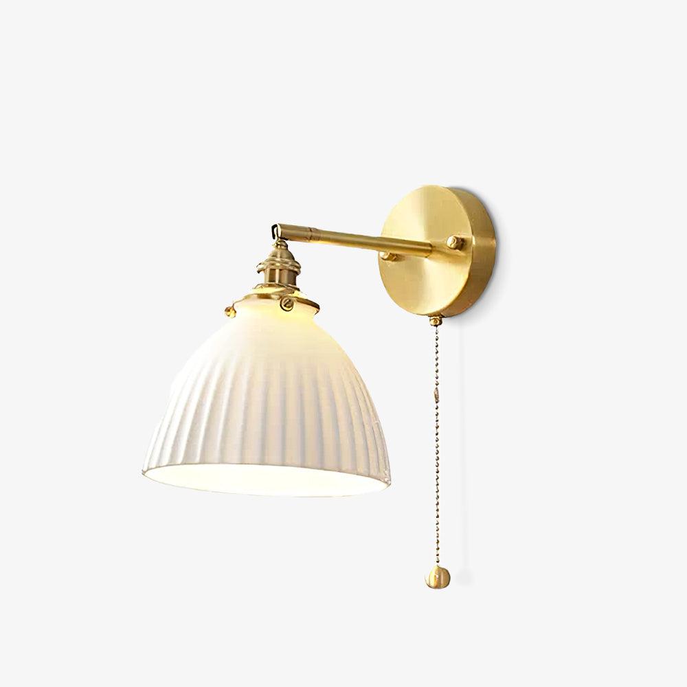 Lustra Wall Lamp Pleated Ceramic Brass - Letslighting