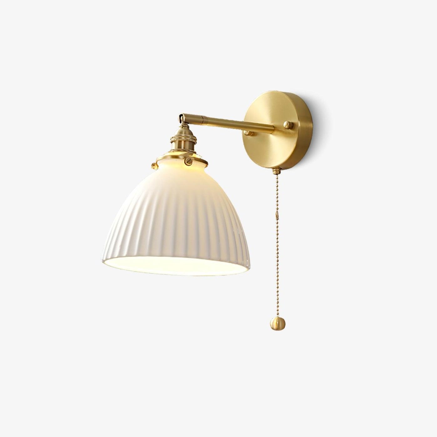 Lustra Wall Lamp Pleated Ceramic Brass - Letslighting