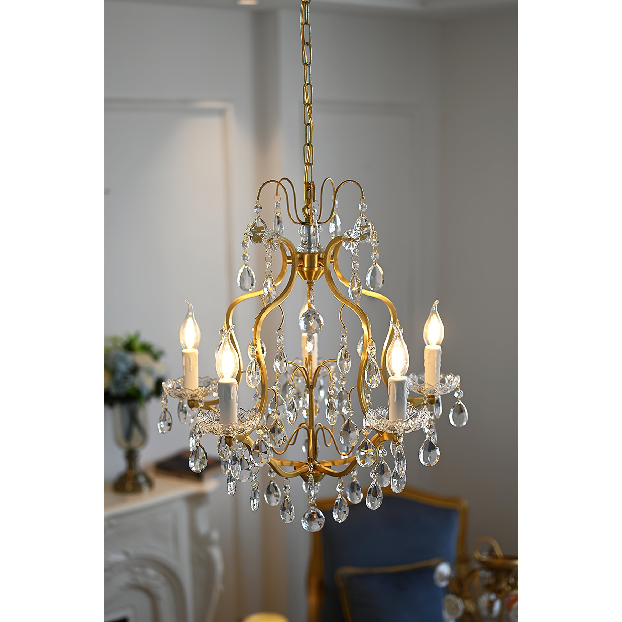 Cevinyra Postmodern Luxury Brass Crystal Scrolls Chandelier - Letslighting