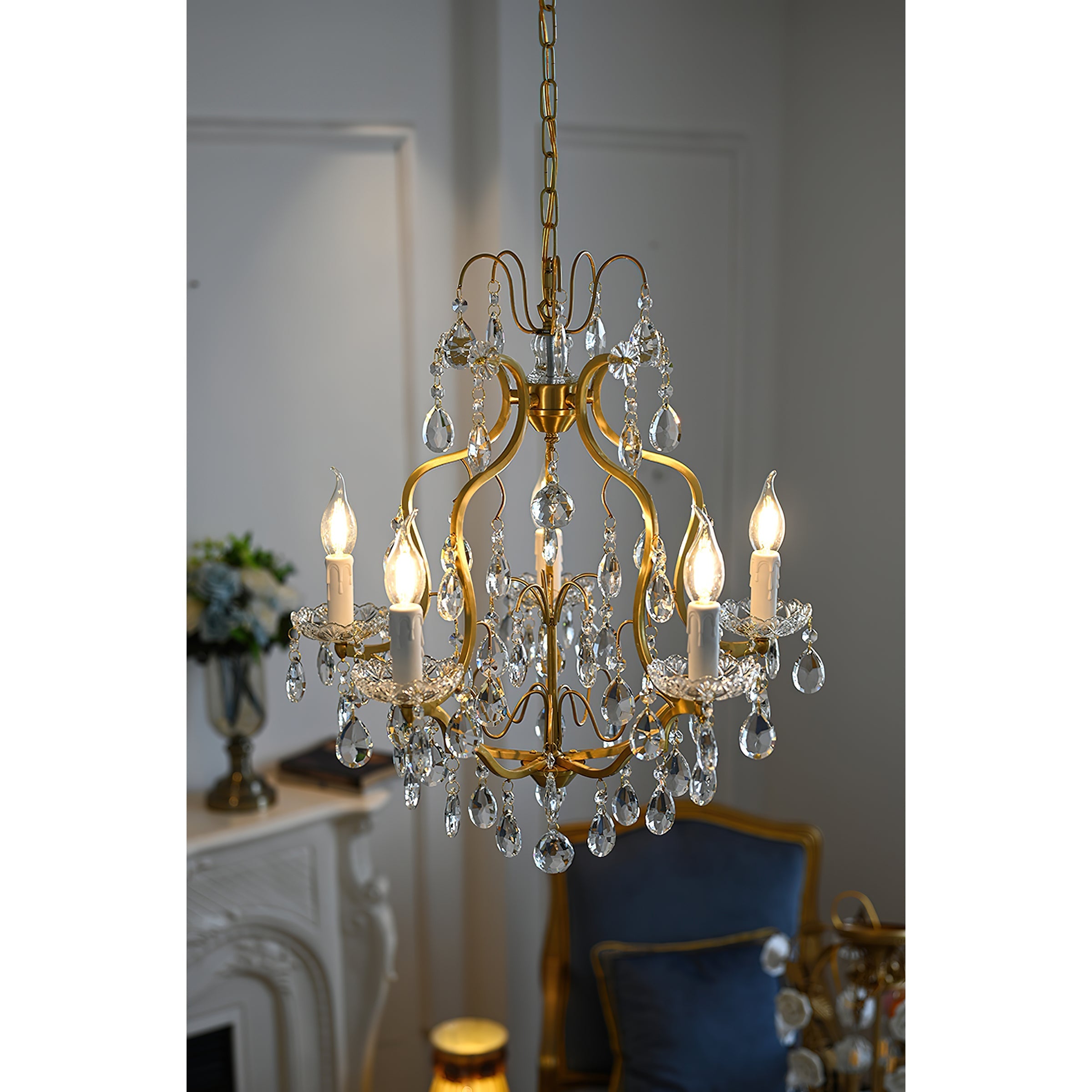 Cevinyra Postmodern Luxury Brass Crystal Scrolls Chandelier - Letslighting