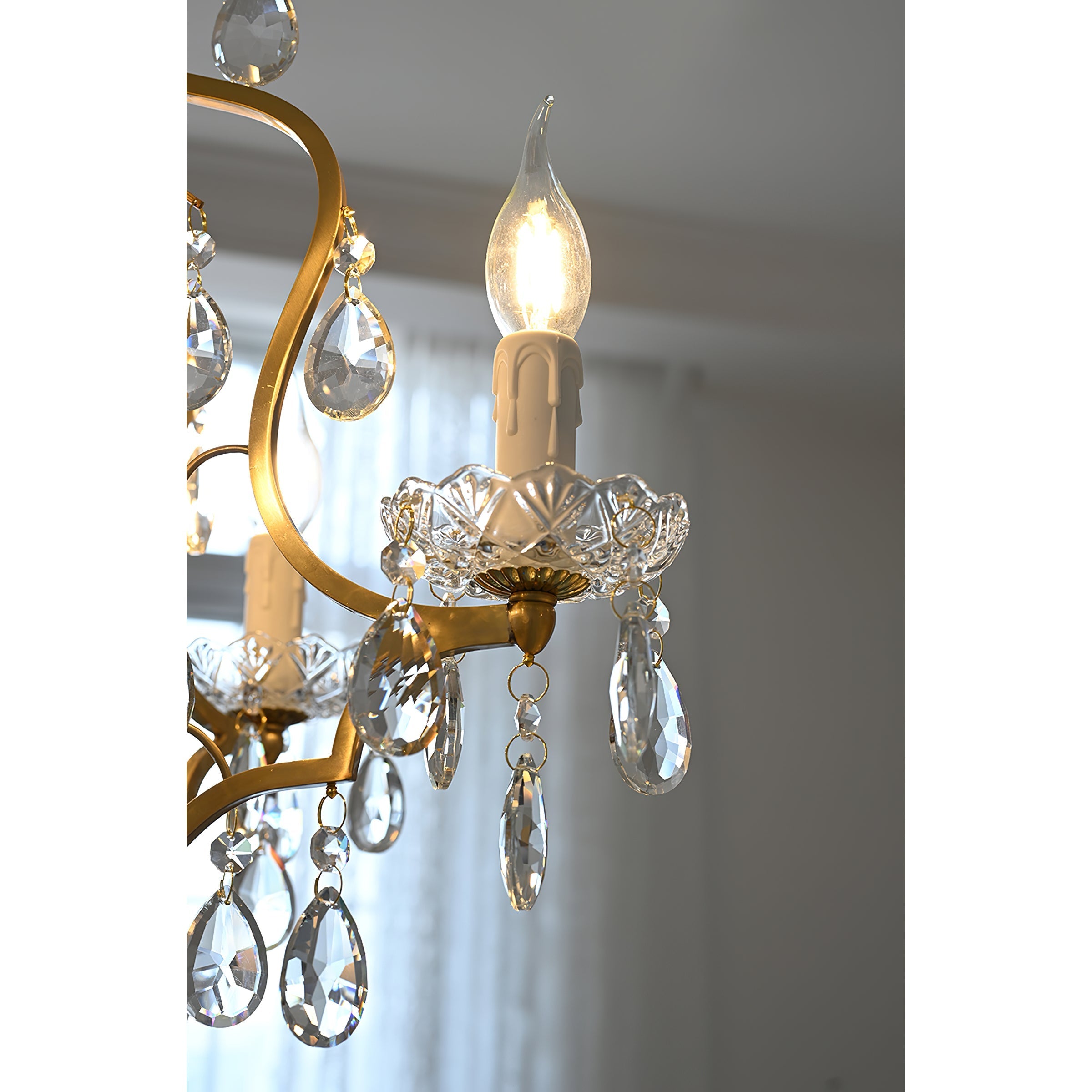 Cevinyra Postmodern Luxury Brass Crystal Scrolls Chandelier - Letslighting