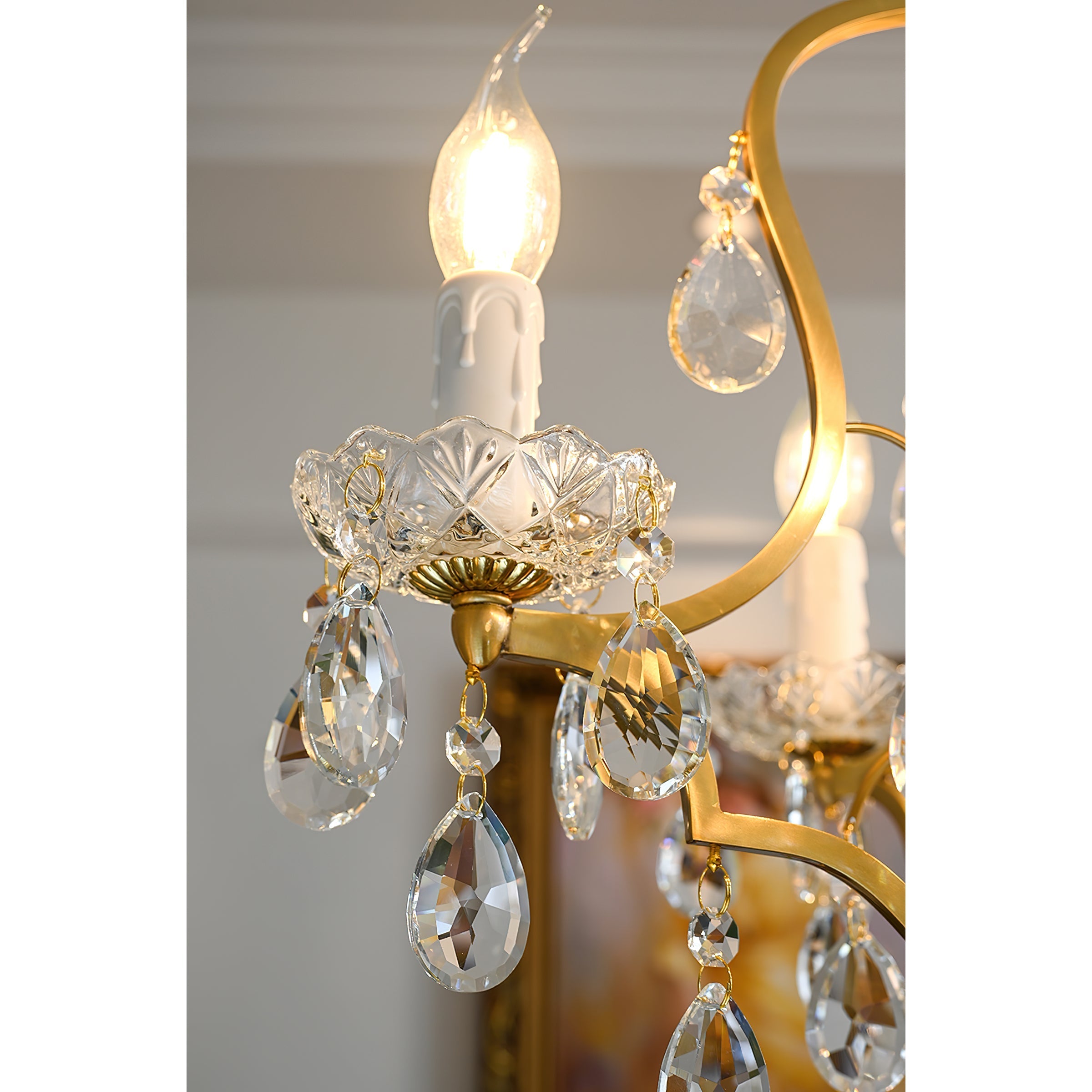 Cevinyra Postmodern Luxury Brass Crystal Scrolls Chandelier - Letslighting