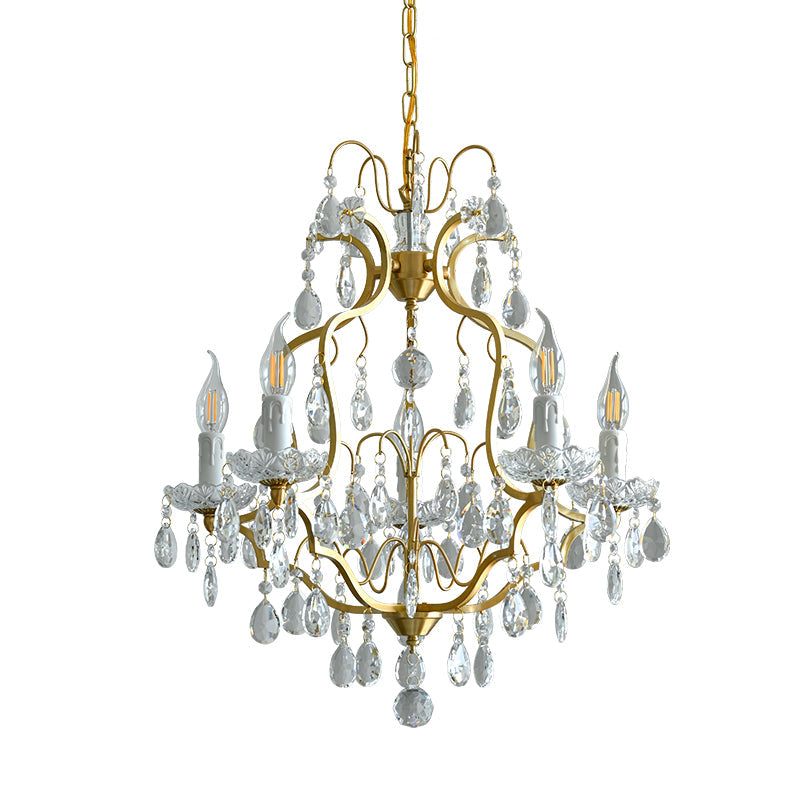 Cevinyra Postmodern Luxury Brass Crystal Scrolls Chandelier - Letslighting
