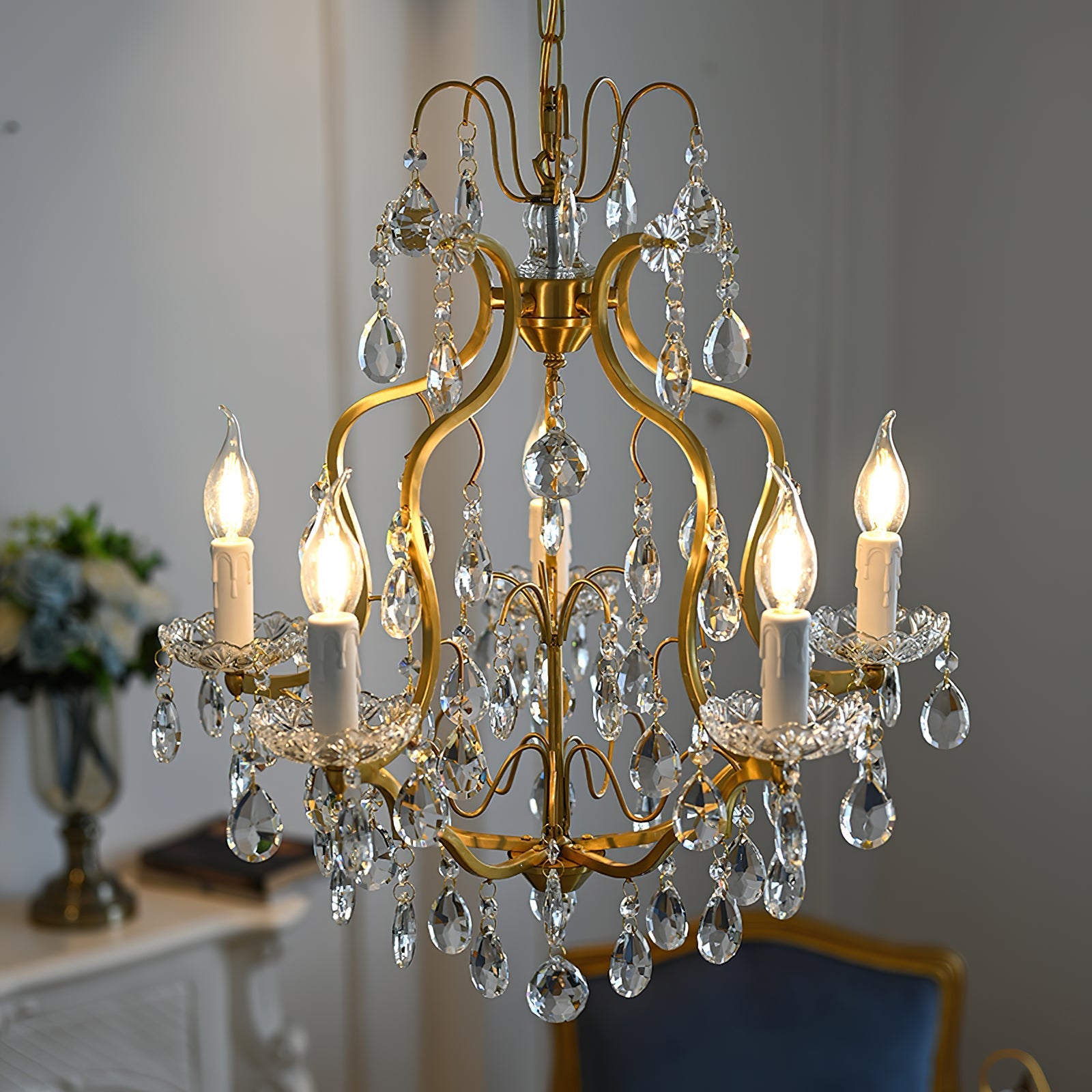 Cevinyra Postmodern Luxury Brass Crystal Scrolls Chandelier - Letslighting