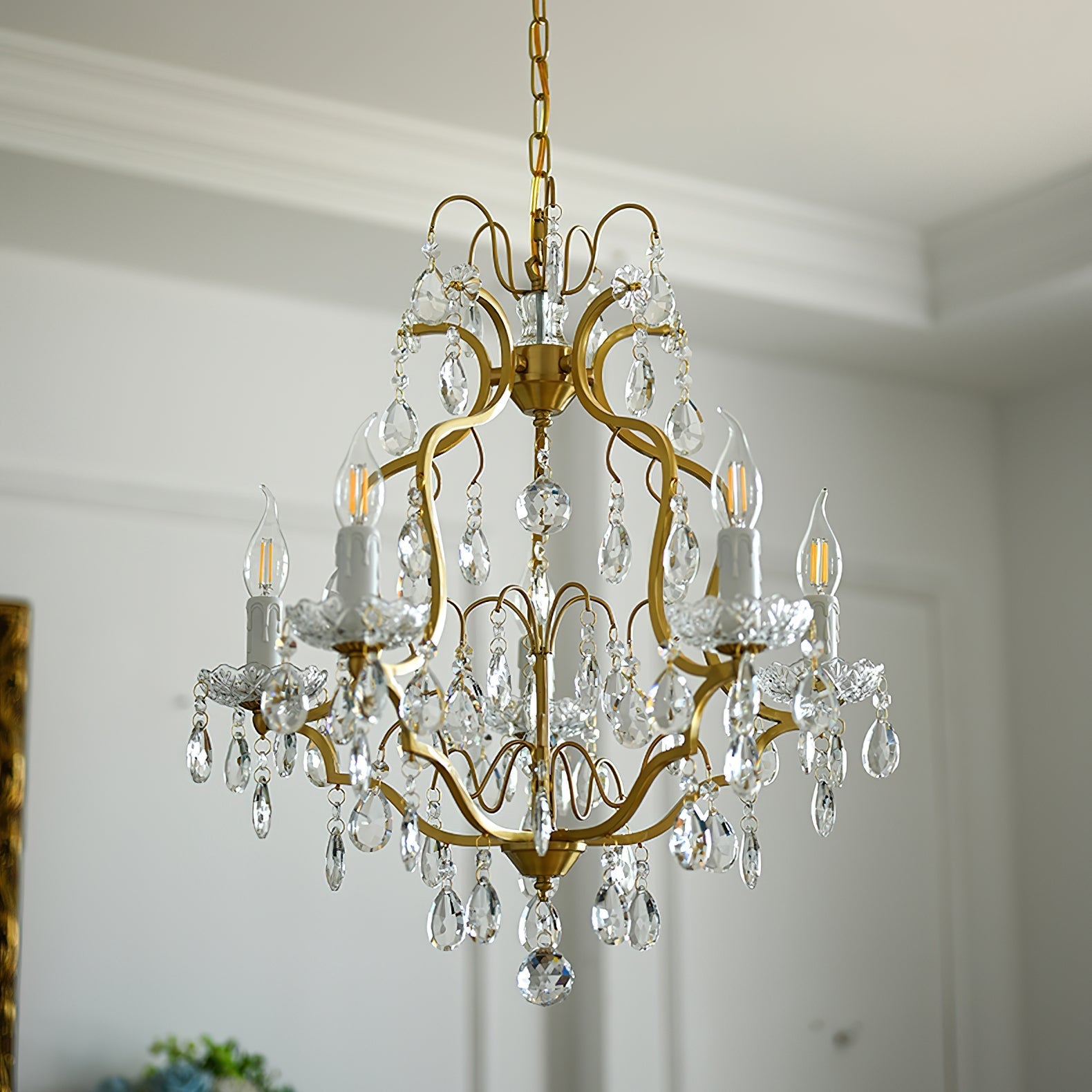 Cevinyra Postmodern Luxury Brass Crystal Scrolls Chandelier - Letslighting