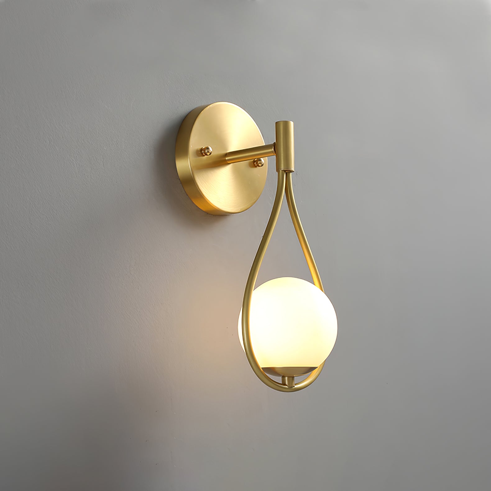 Icarila Modern Minimalist Vanity Brass Glass Wall Lamp - Letslighting