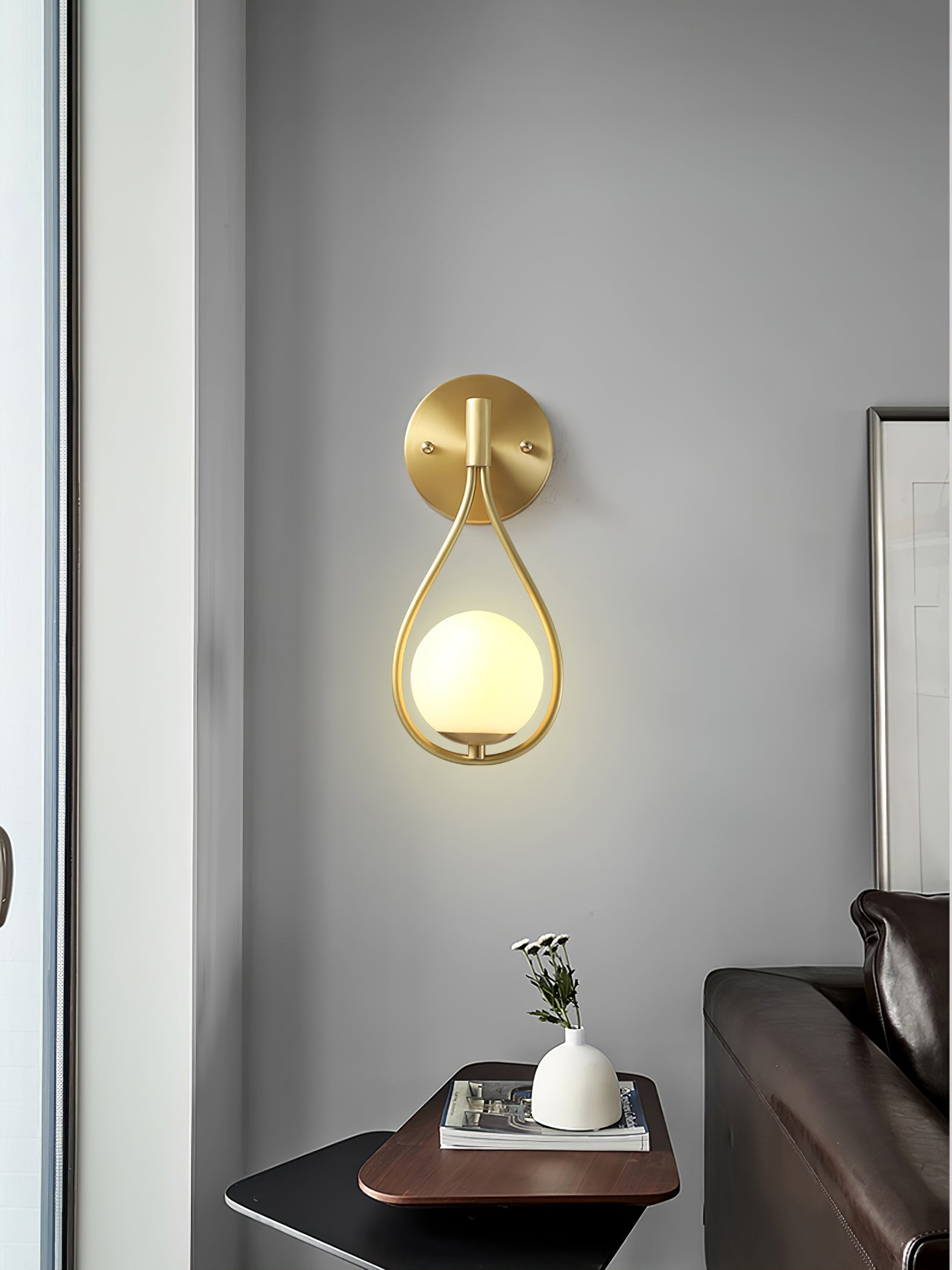 Icarila Modern Minimalist Vanity Brass Glass Wall Lamp - Letslighting