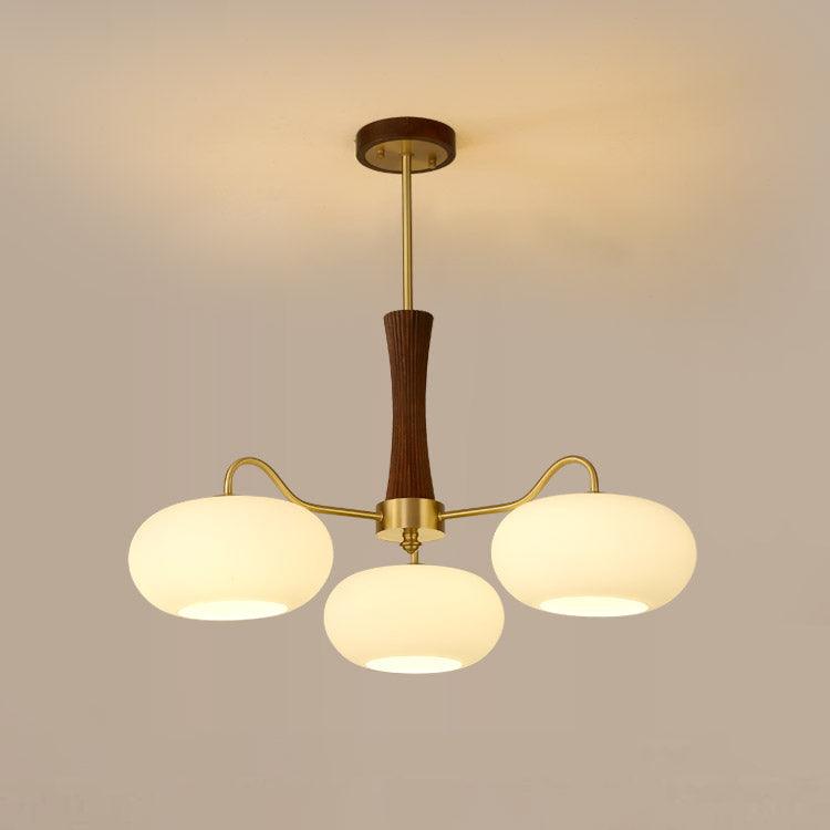 Lustra Chandelier Brass Wooden Persimmon - Letslighting