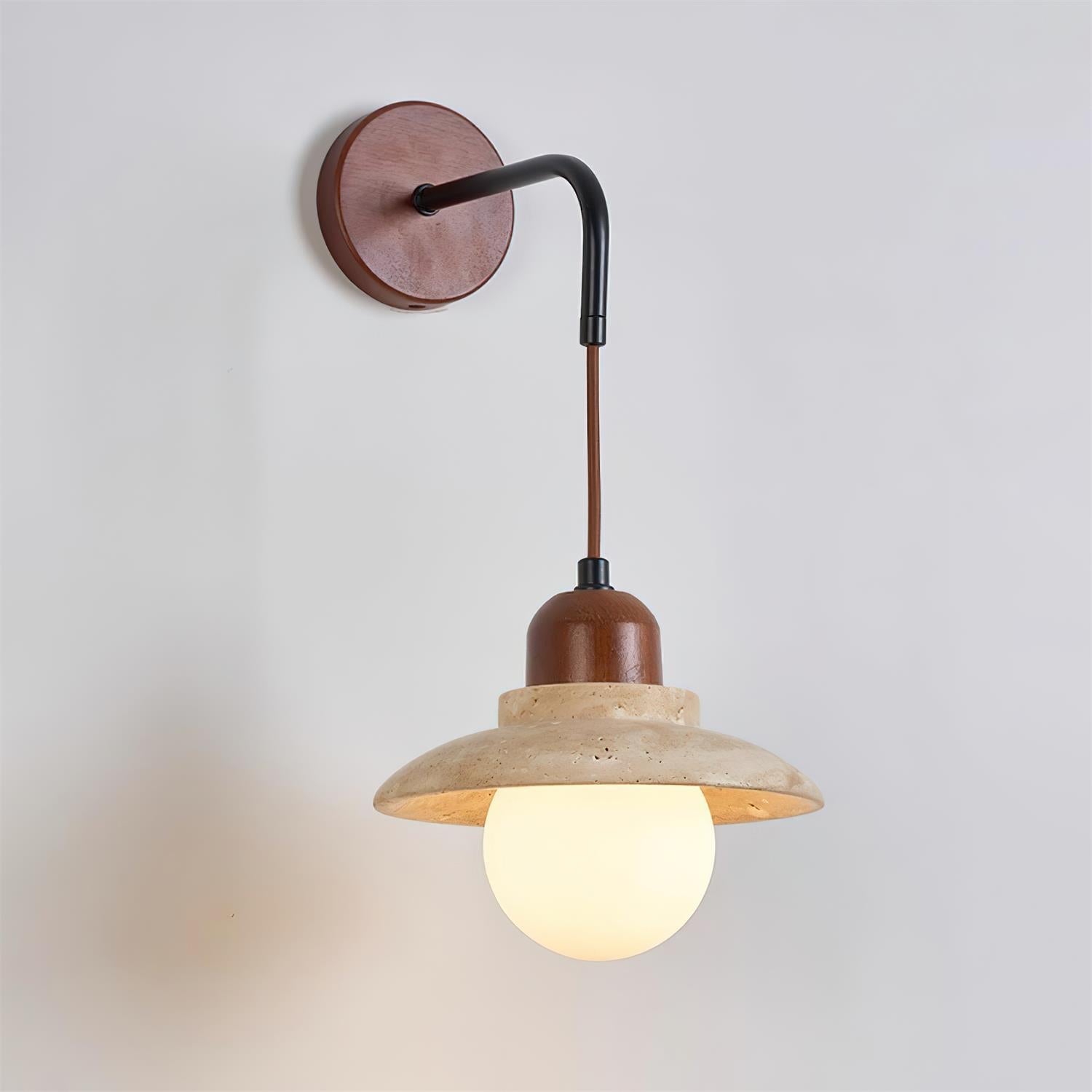 Ritta Sculptural Travertine Wall Lamp - Letslighting